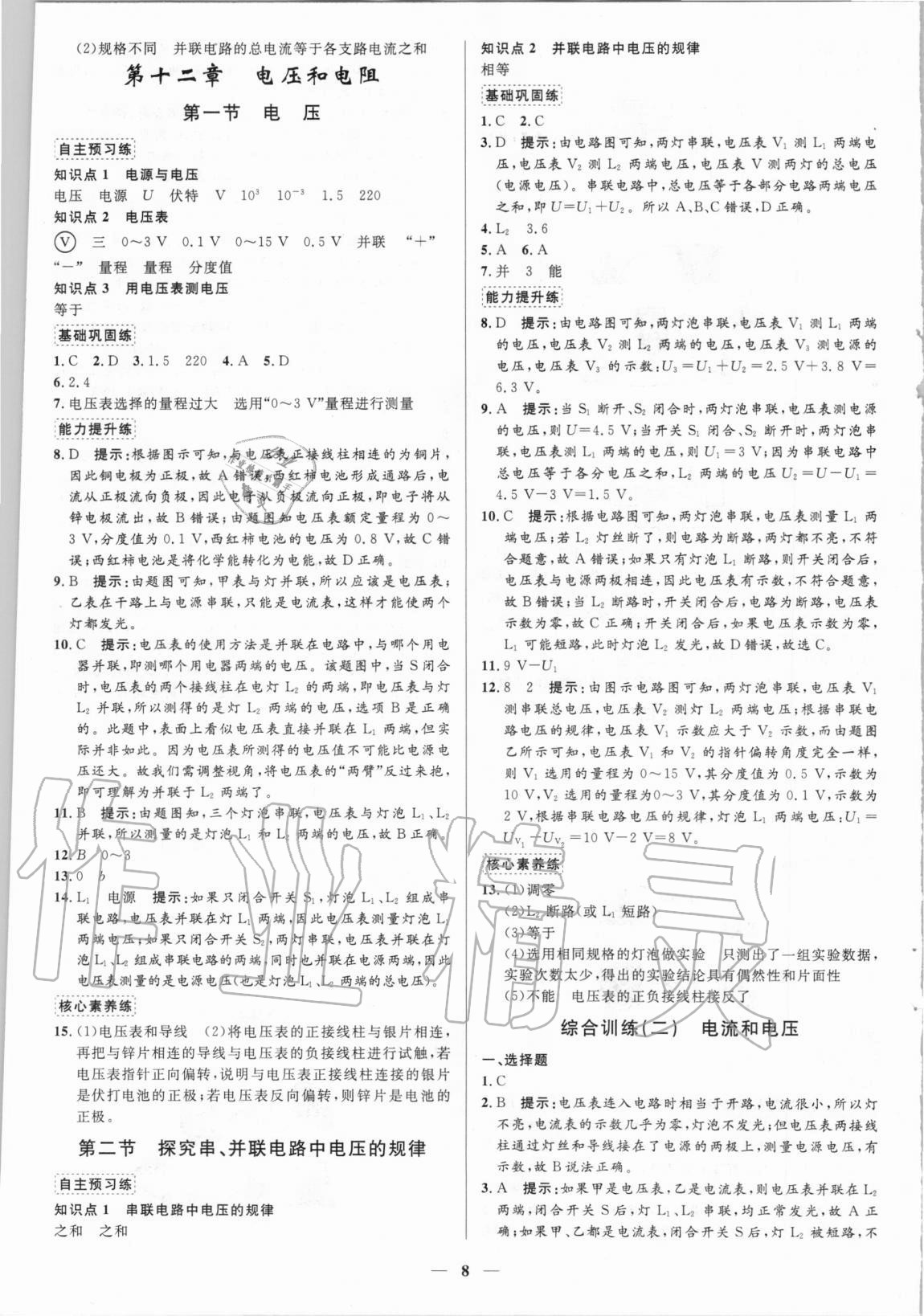 2020年正大圖書練測(cè)考九年級(jí)物理上冊(cè)魯教版54制 第8頁