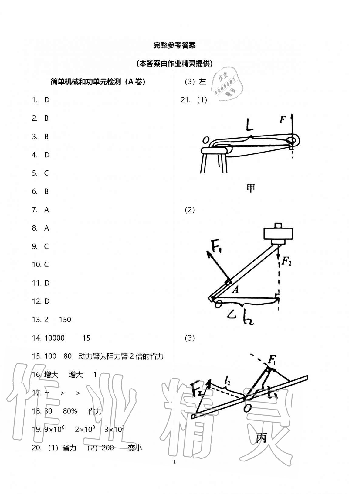 2020年優(yōu)練九年級(jí)物理上冊(cè)蘇科版江蘇鳳凰美術(shù)出版社 第1頁(yè)