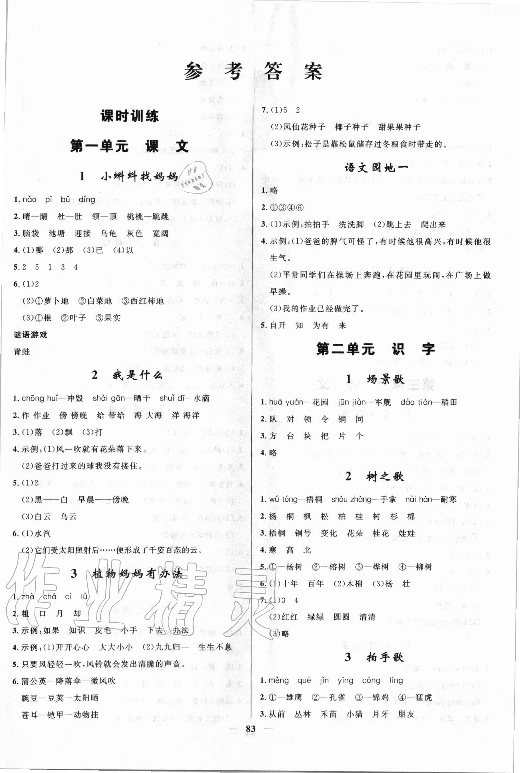 2020年奪冠百分百小學(xué)優(yōu)化訓(xùn)練二年級(jí)語(yǔ)文上冊(cè)人教版 第1頁(yè)