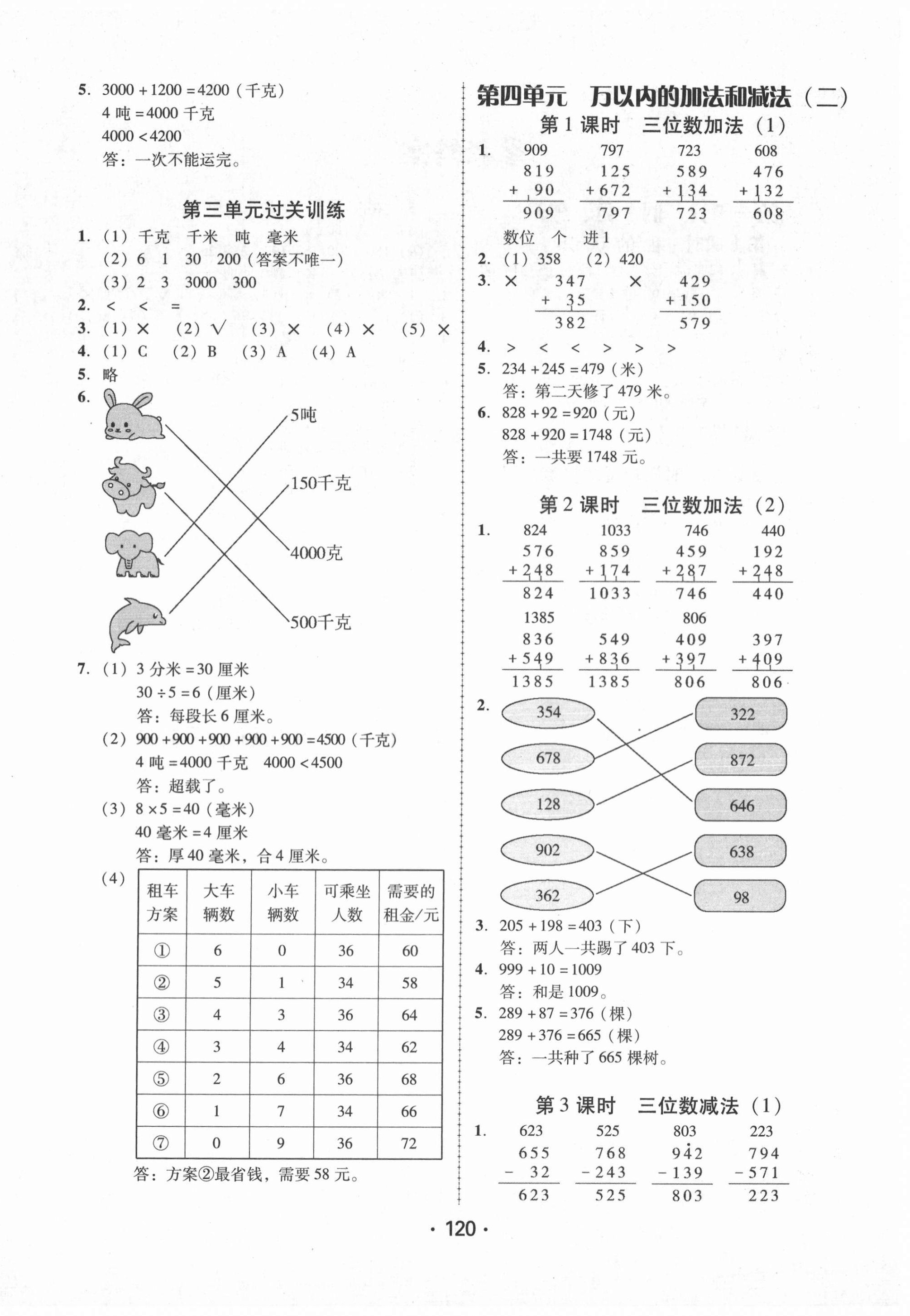 2020年完美学案三年级数学上册人教版 第4页