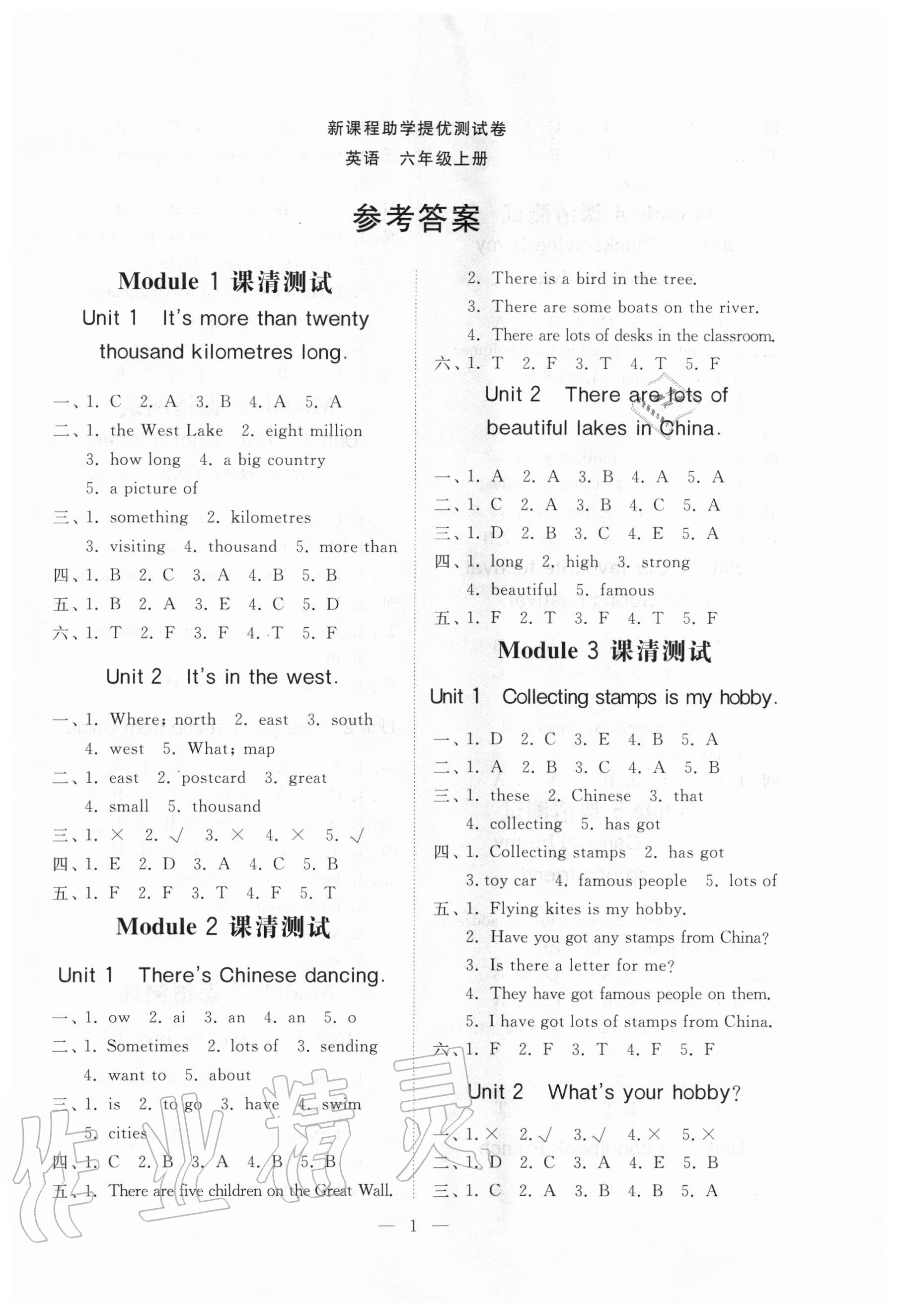 2020年新課程助學(xué)提優(yōu)測(cè)試卷六年級(jí)英語(yǔ)上冊(cè)人教版 第1頁(yè)