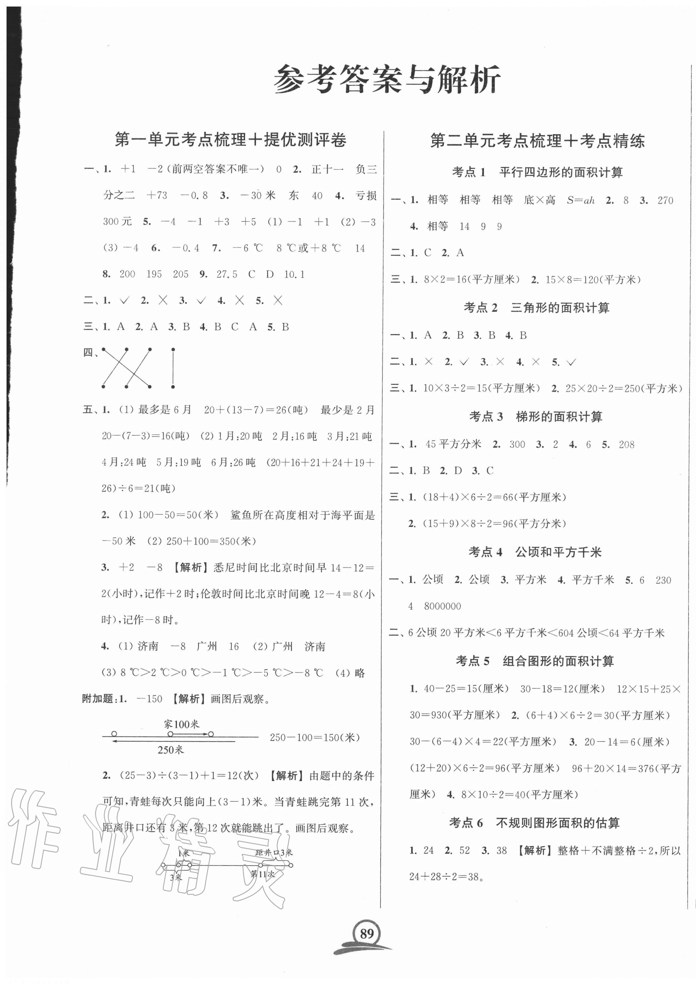 2020年直擊考點沖刺100分五年級數學上冊江蘇版 第1頁