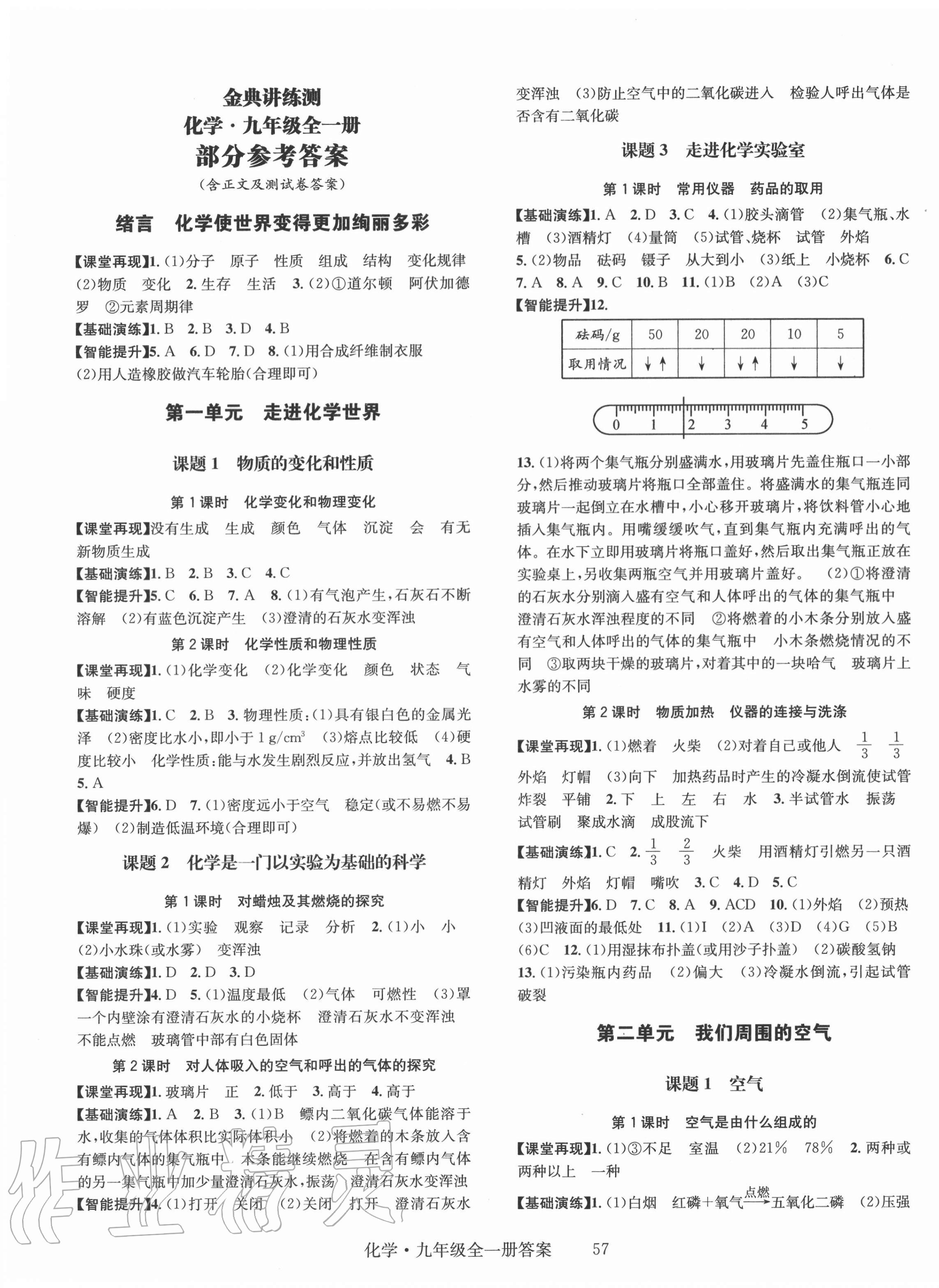 2020年金典講練測九年級(jí)化學(xué)全一冊人教版 第1頁