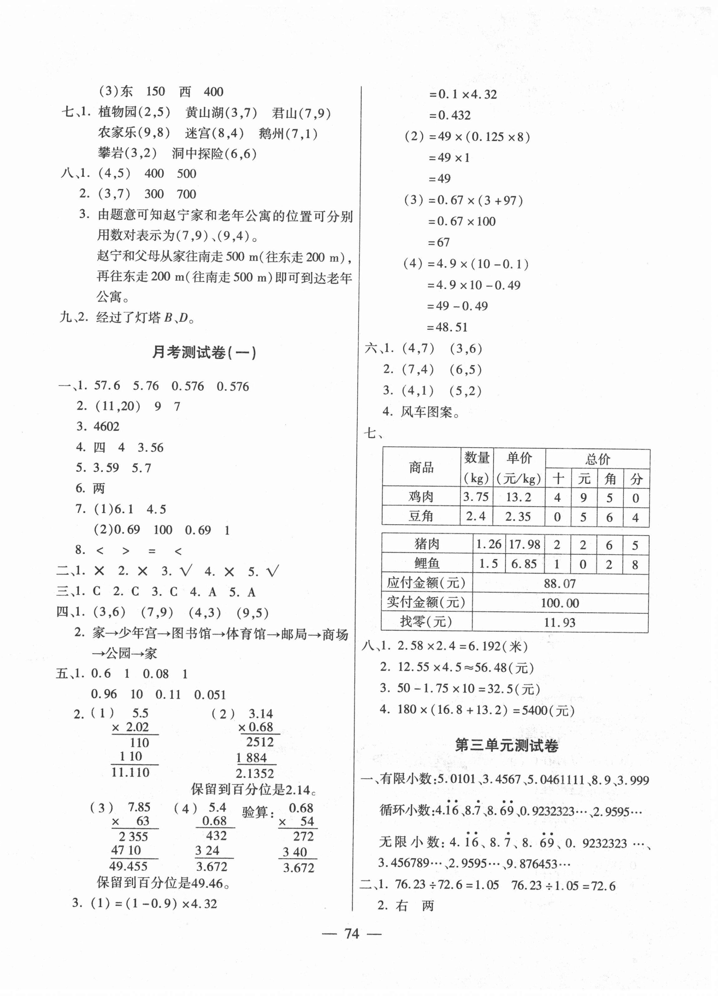 2020年全优100分五年级数学上册人教版 第2页