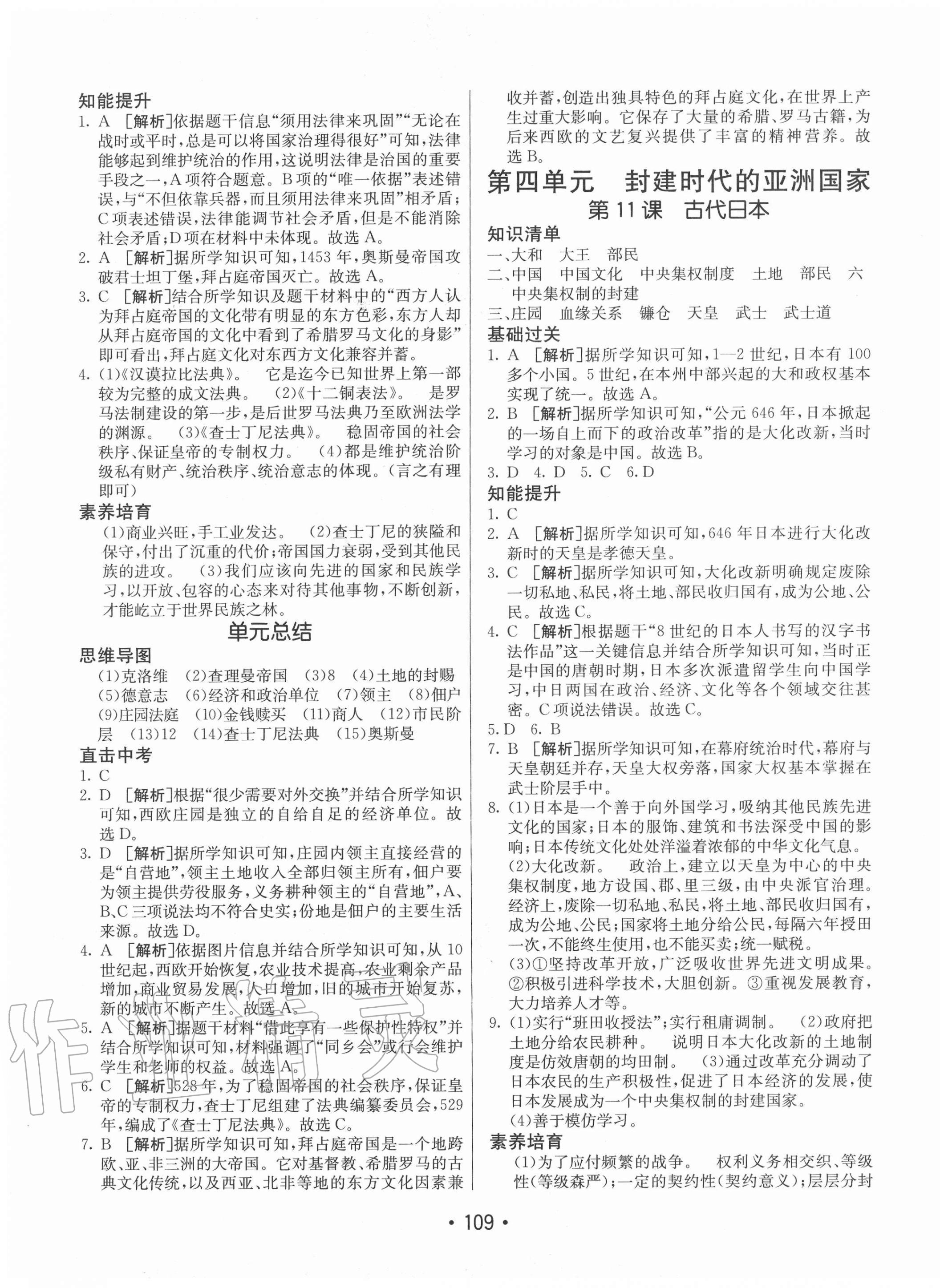 2020年同行學(xué)案學(xué)練測九年級(jí)歷史上冊人教版 第5頁