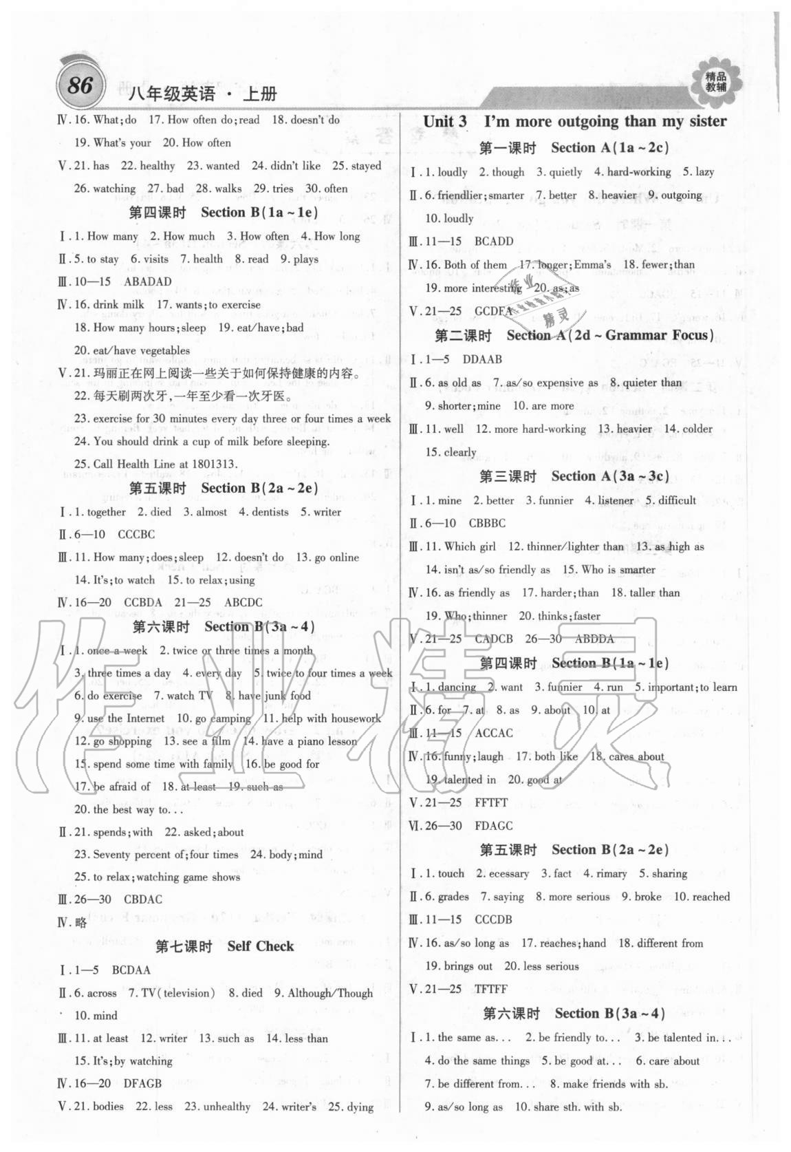 2020年練重點(diǎn)八年級(jí)英語(yǔ)上冊(cè)人教版 第2頁(yè)