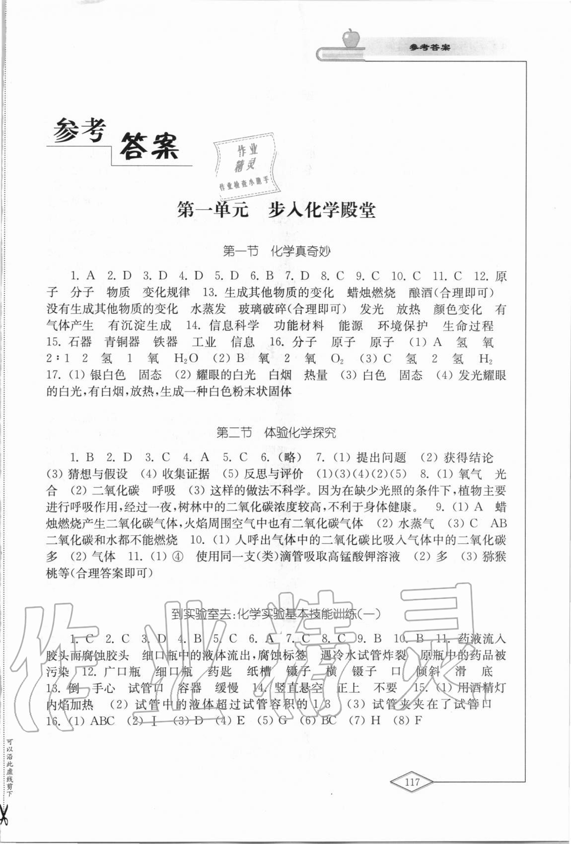 2020年化學學習與評價九年級上冊魯教版山東教育出版社 第1頁