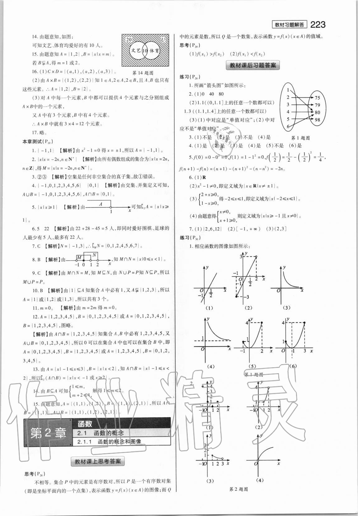 2020年教材課本高中數(shù)學必修1蘇教版 參考答案第4頁