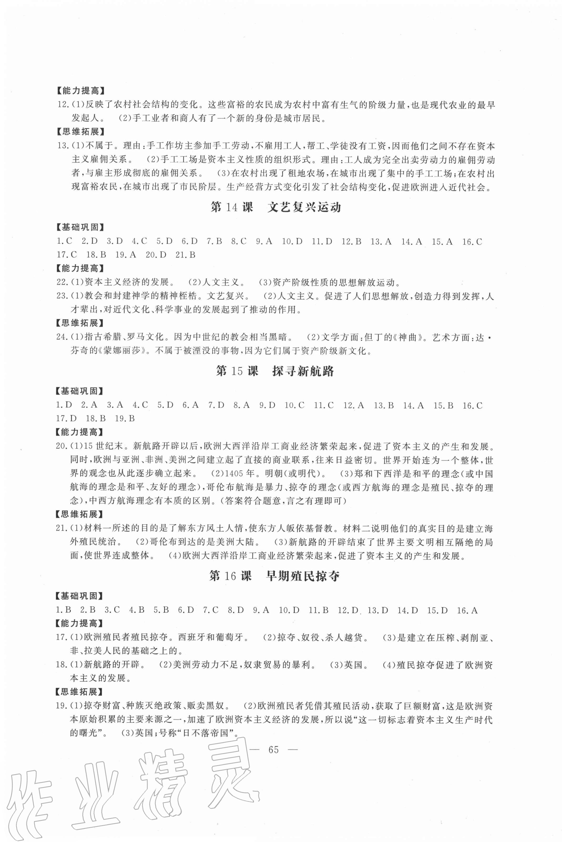 2020年名师讲坛1课1练九年级历史全一册通用版 第5页