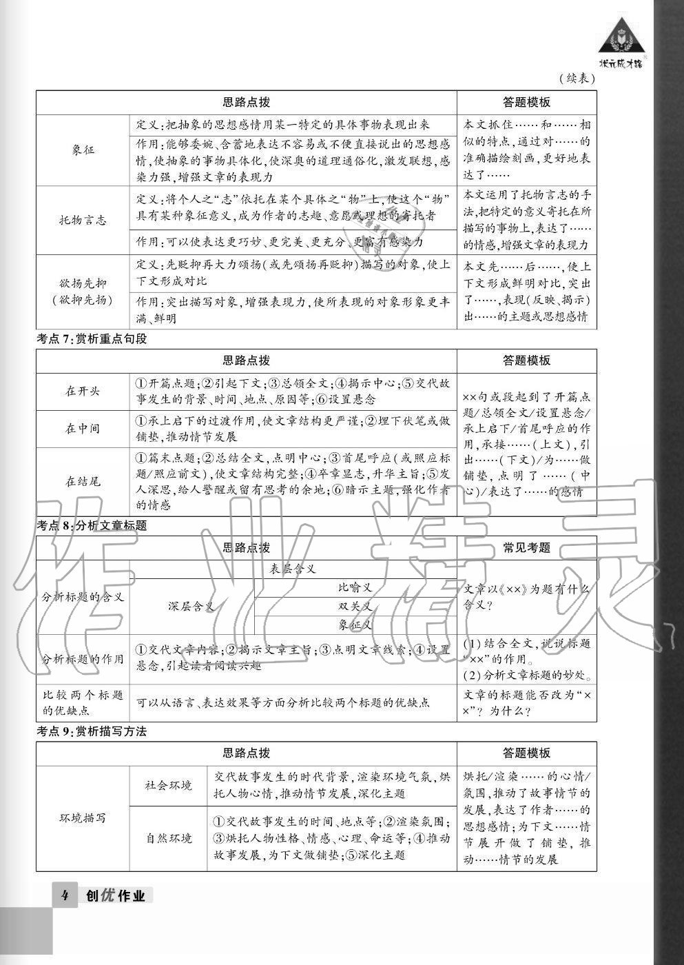 2020年狀元成才路創(chuàng)優(yōu)作業(yè)七年級語文上冊人教版畢節(jié)專版 參考答案第3頁