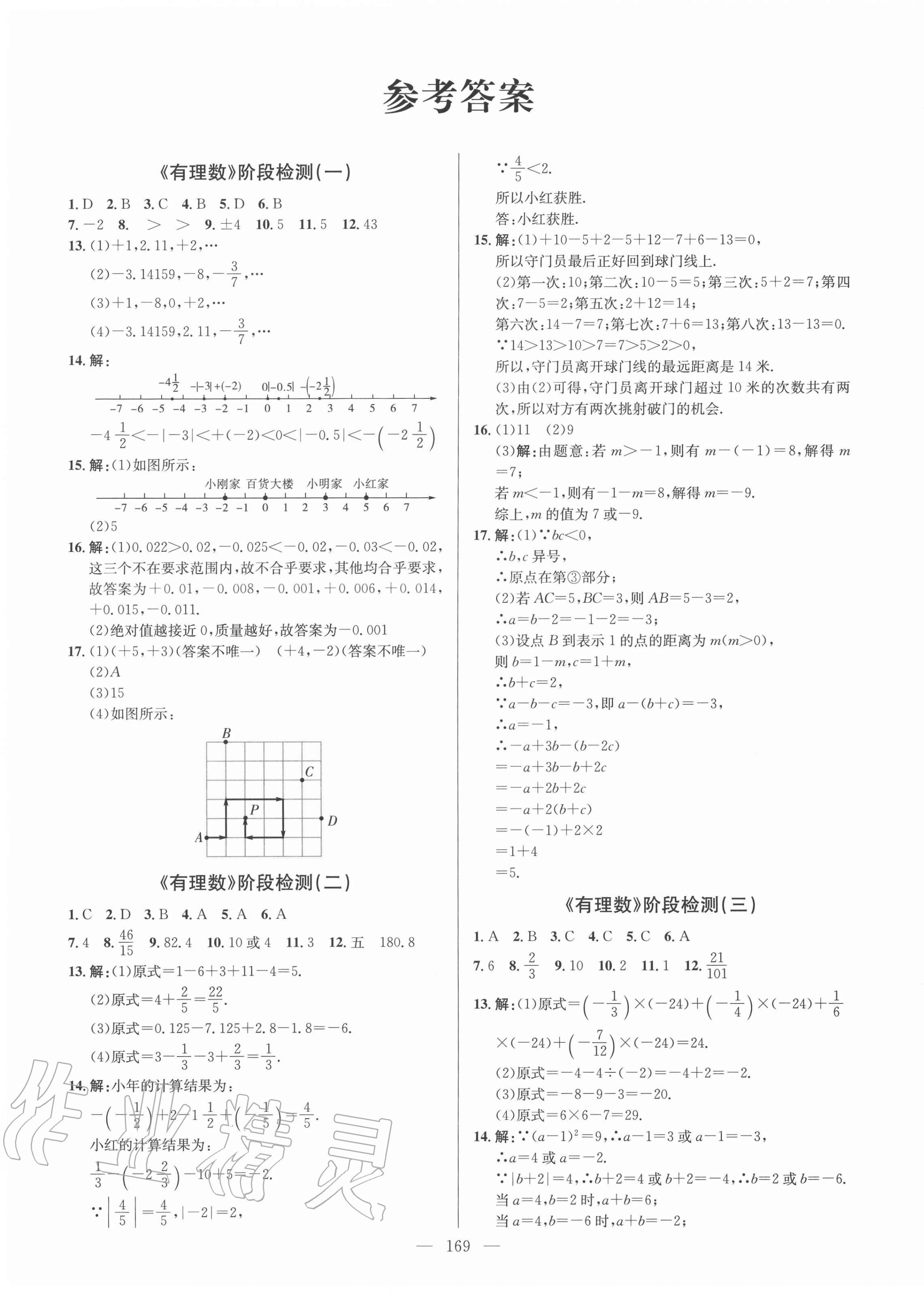 2020年鋒芒文化名校金卷七年級數學上冊人教版重慶專版 第1頁