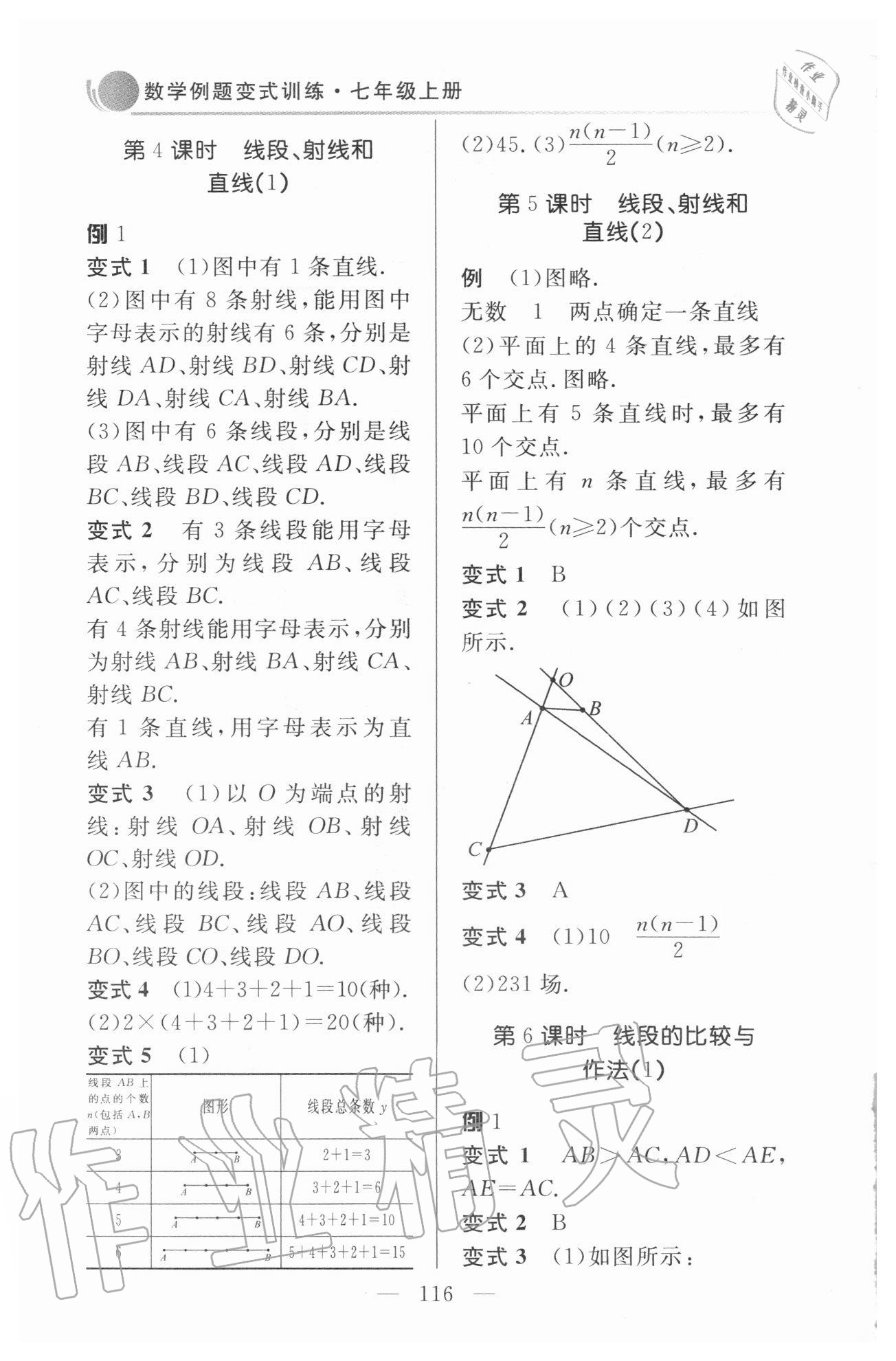 2020年數(shù)學例題變式訓練七年級上冊青島版 參考答案第2頁