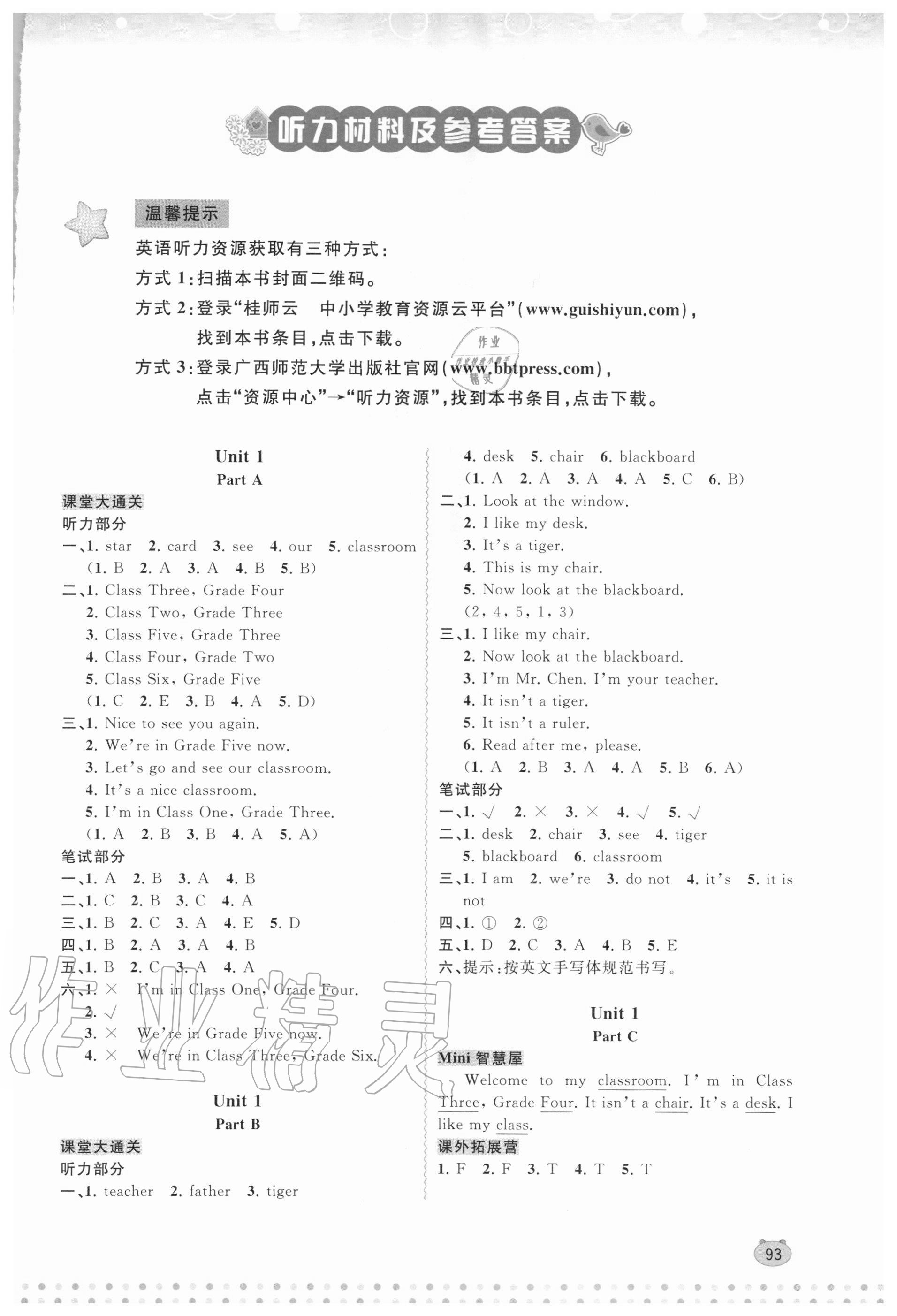 2020年新課程學(xué)習(xí)與測(cè)評(píng)同步學(xué)習(xí)五年級(jí)英語(yǔ)上冊(cè)福建教育版 參考答案第1頁(yè)