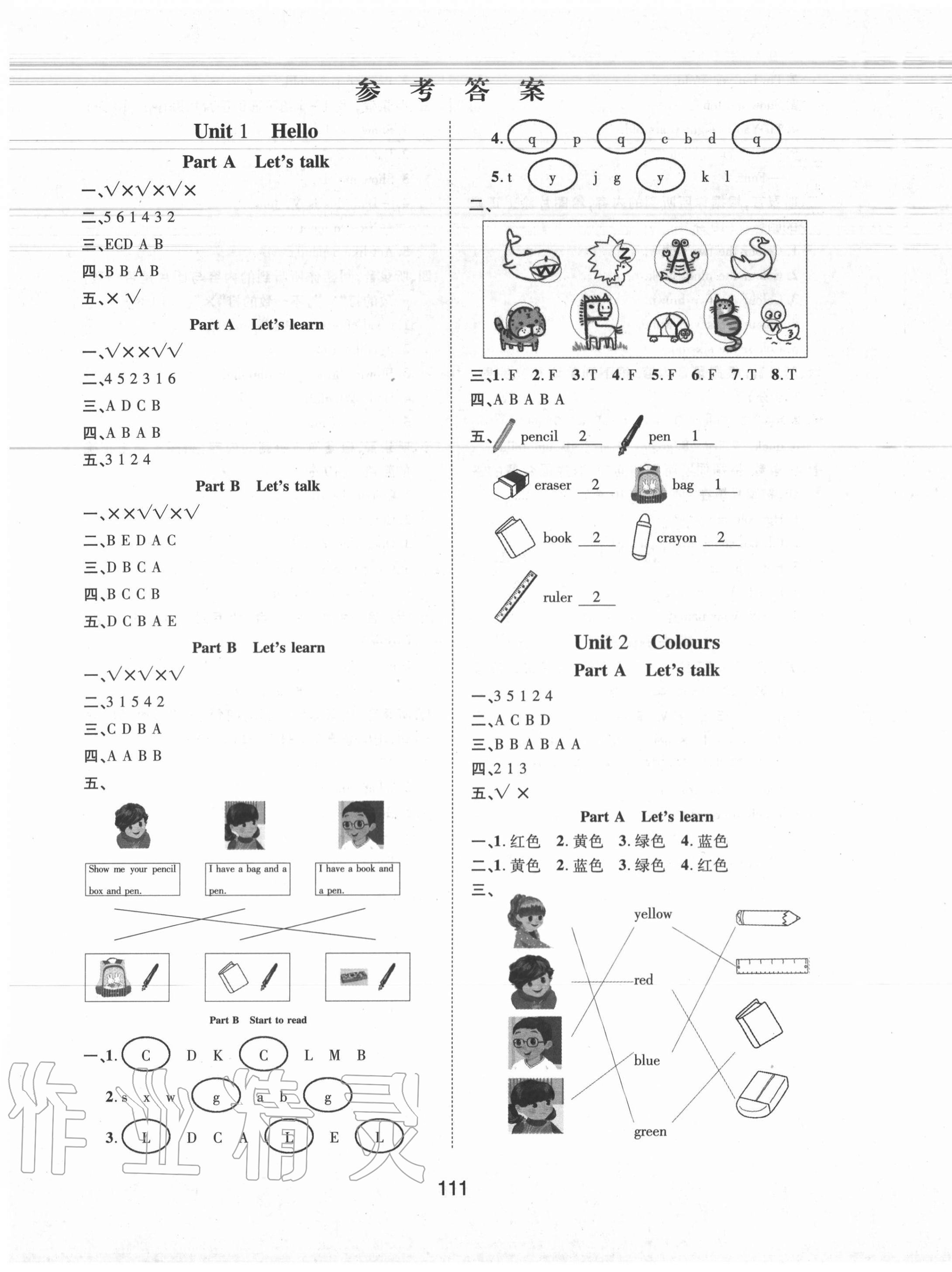 2020年同步慧練三年級英語上冊人教PEP版 第1頁