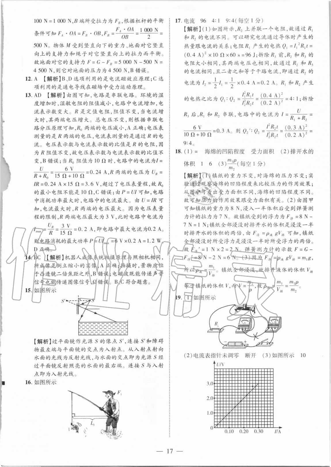 2021年優(yōu)學教育試題精編物理 參考答案第17頁
