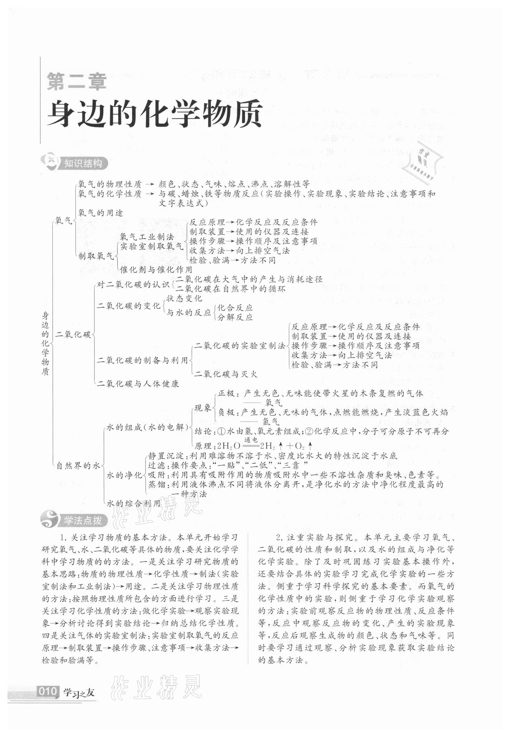 2020年學習之友九年級化學上冊 參考答案第10頁