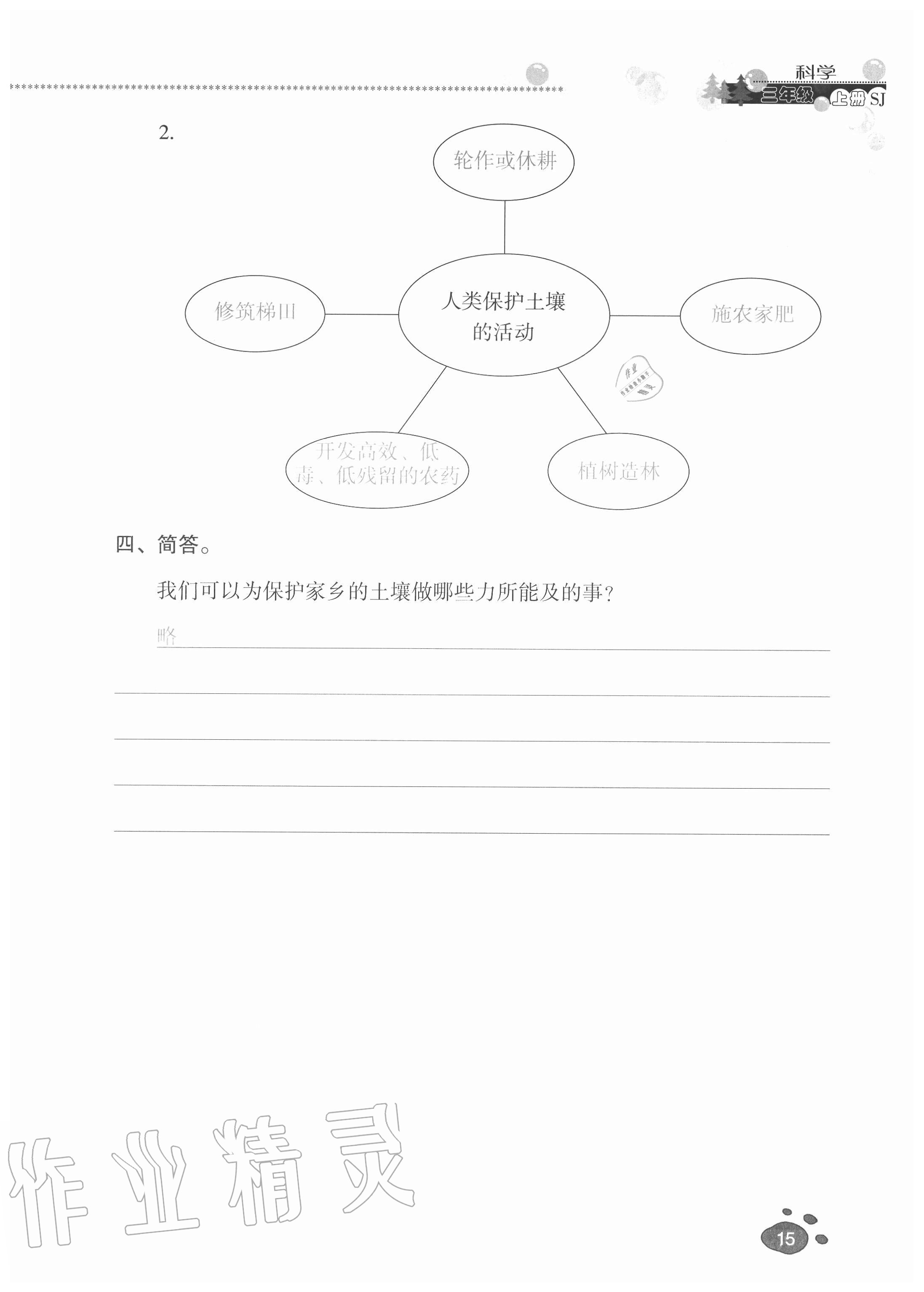 2020年云南省标准教辅同步指导训练与检测三年级科学上册苏教版 参考答案第13页