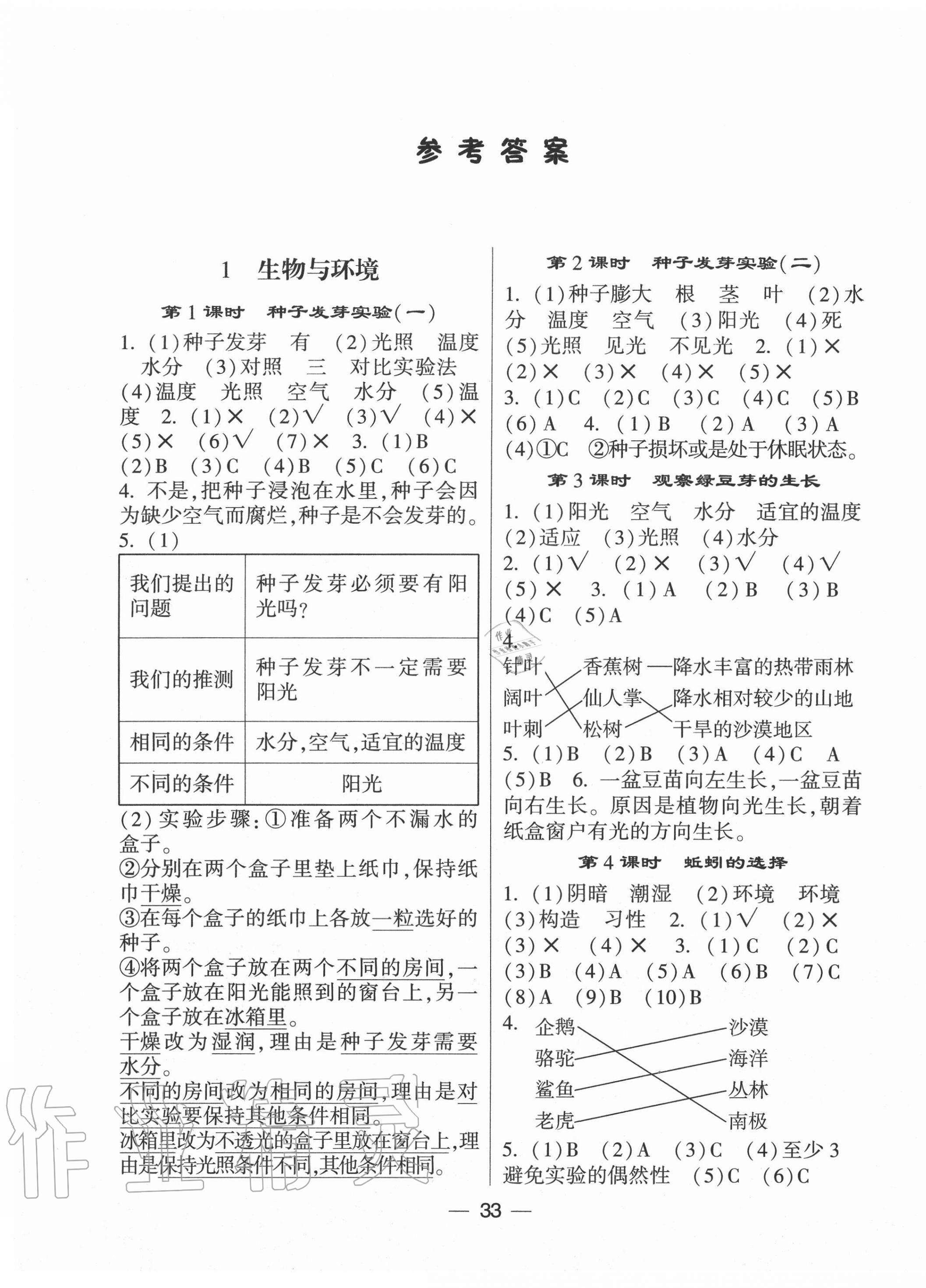 2020年經(jīng)綸學(xué)典棒棒堂五年級科學(xué)上冊教科版 第1頁