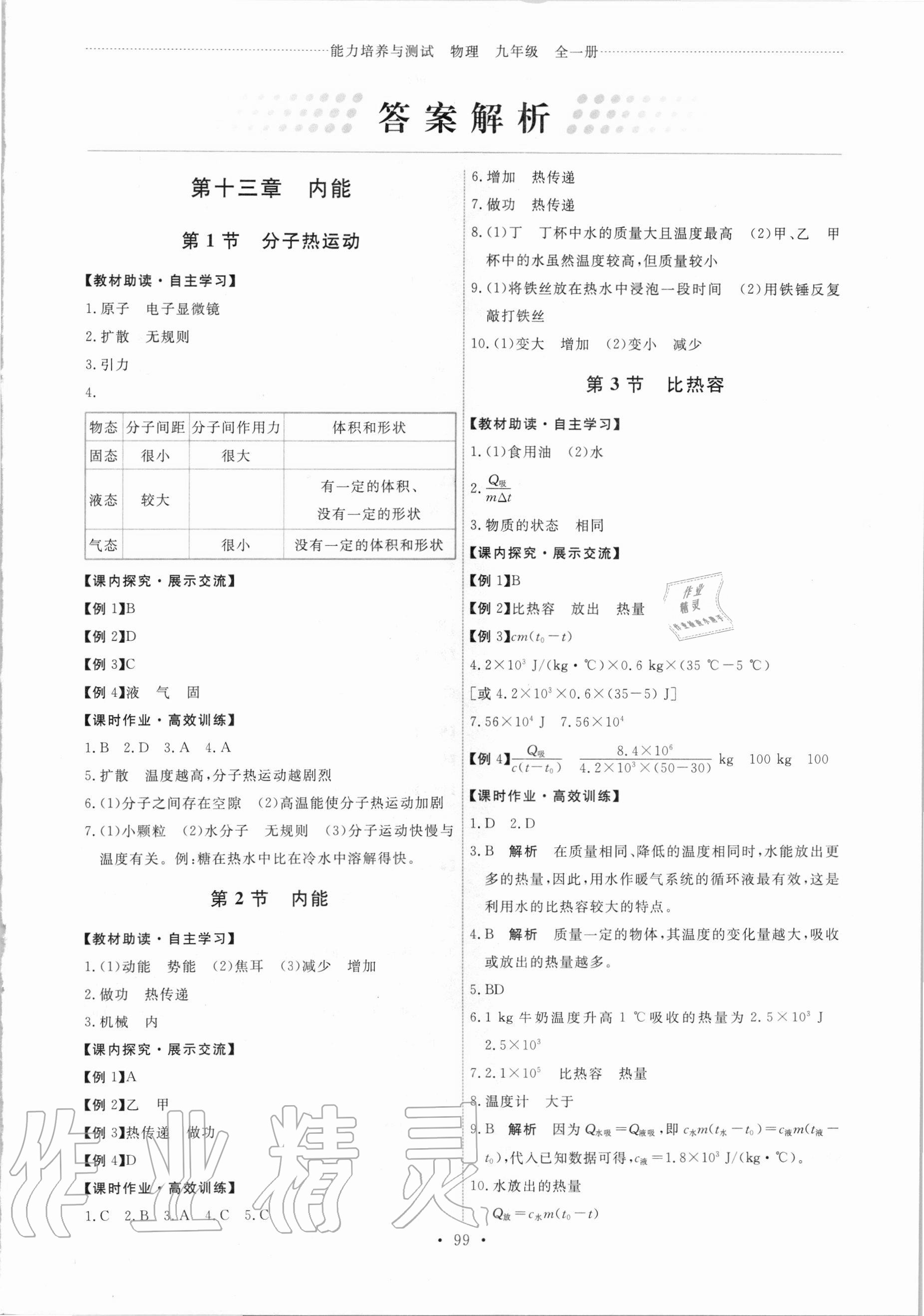 2020年能力培養(yǎng)與測試九年級物理全一冊人教版湖南專版 第1頁