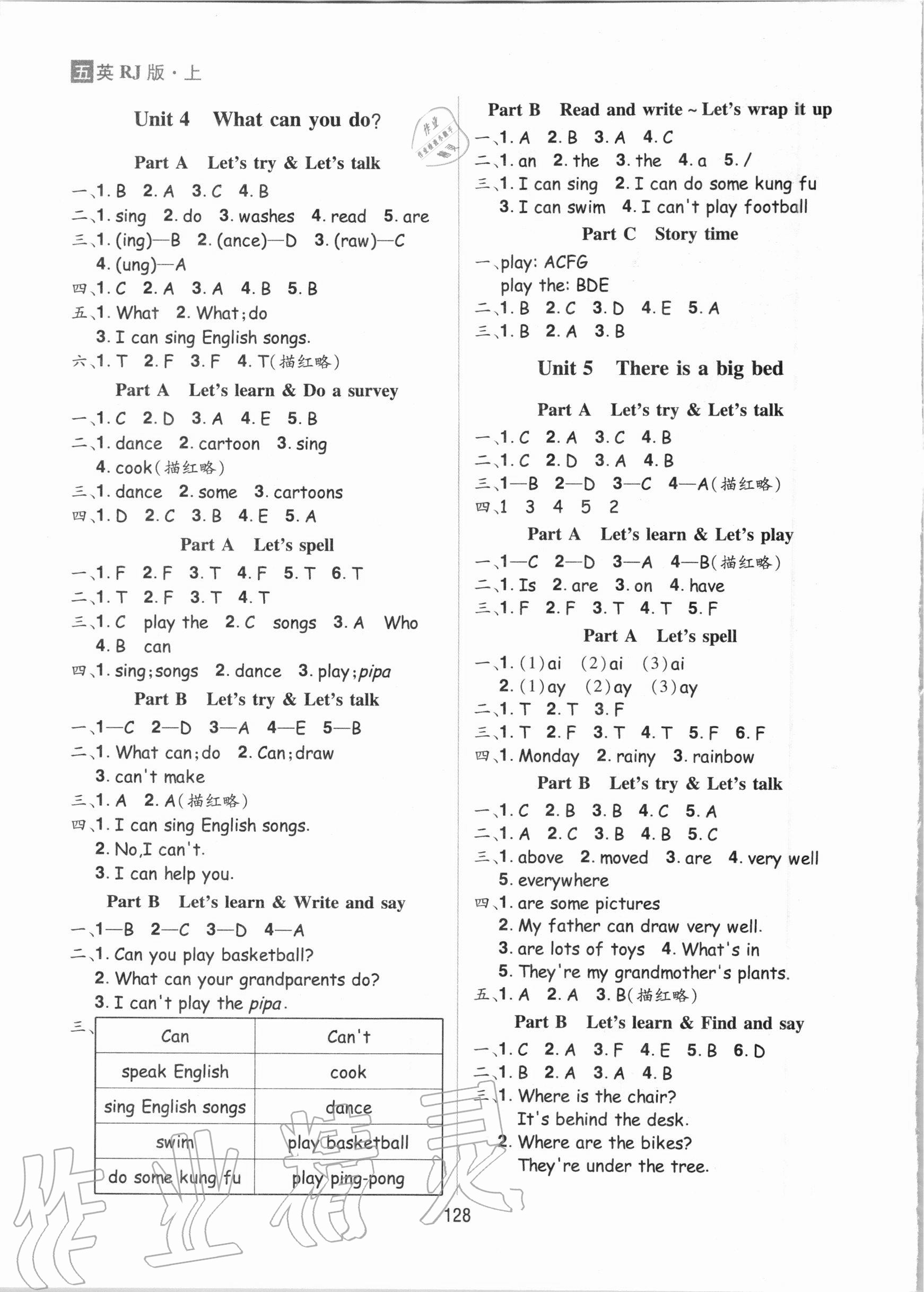 2020年龍門之星五年級英語上冊人教版 參考答案第3頁