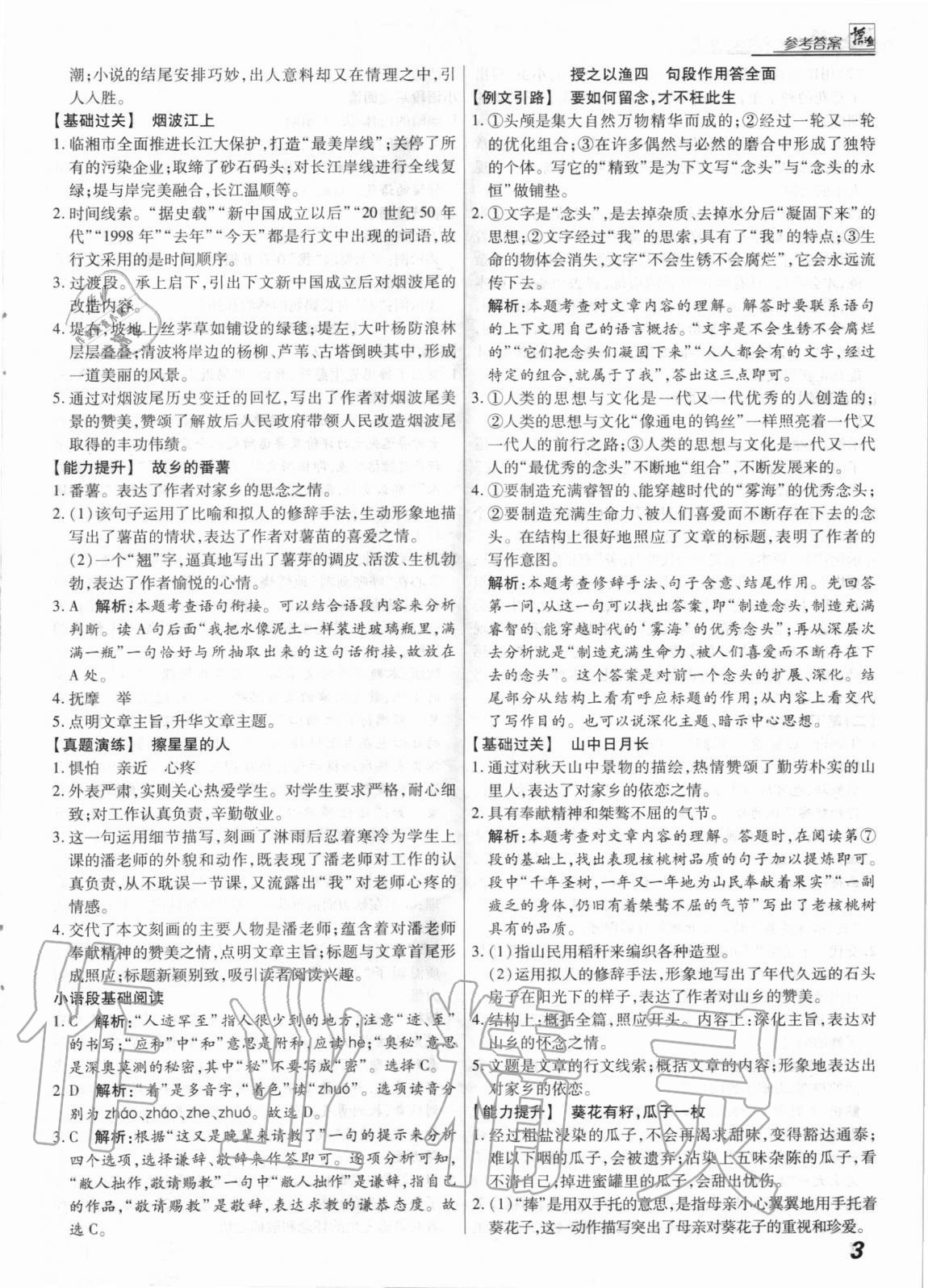 2021年授之以渔现代文阅读语文中考&nbsp;第3页