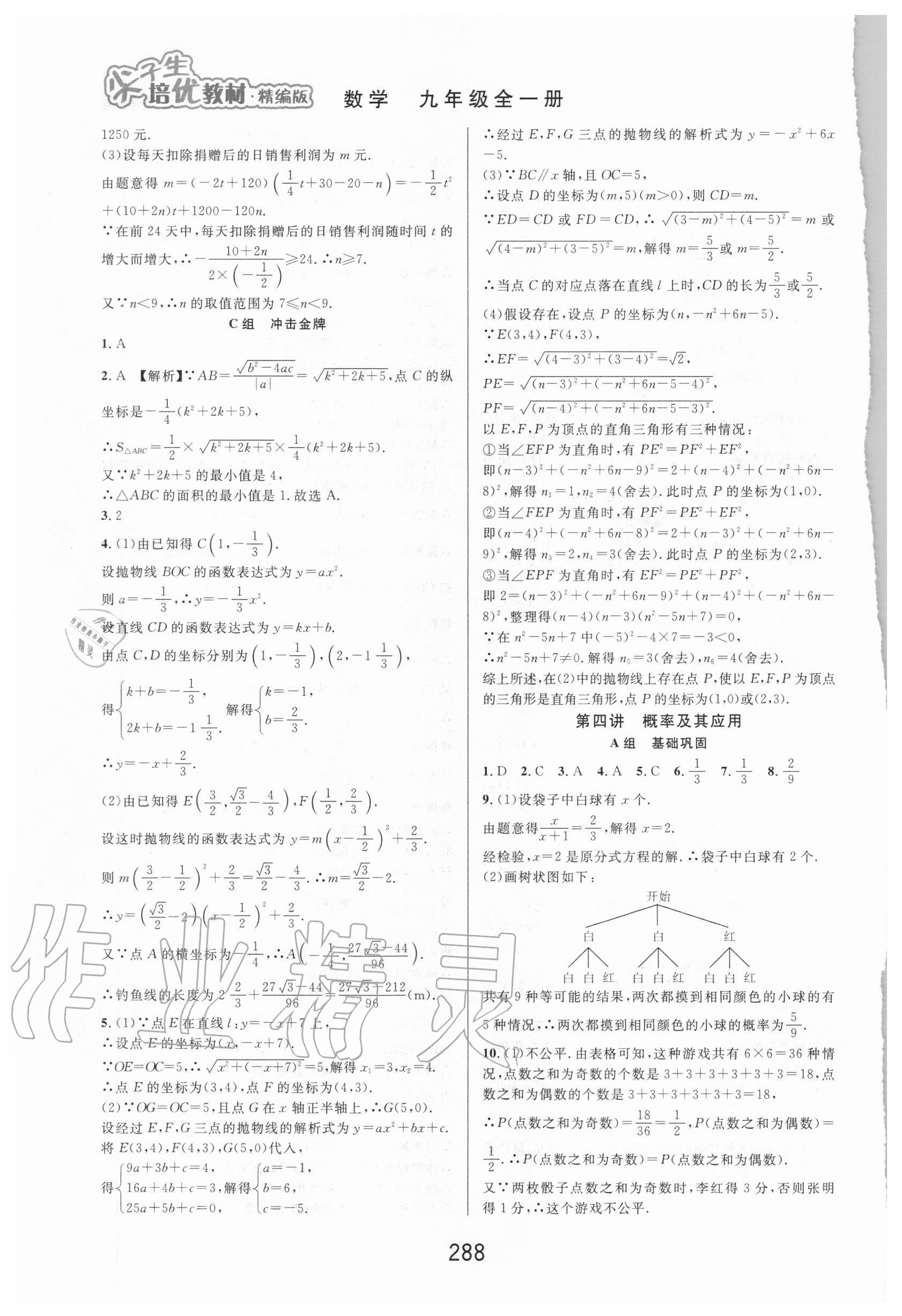 2020年尖子生培优教材九年级数学全一册浙教版精编版 第6页