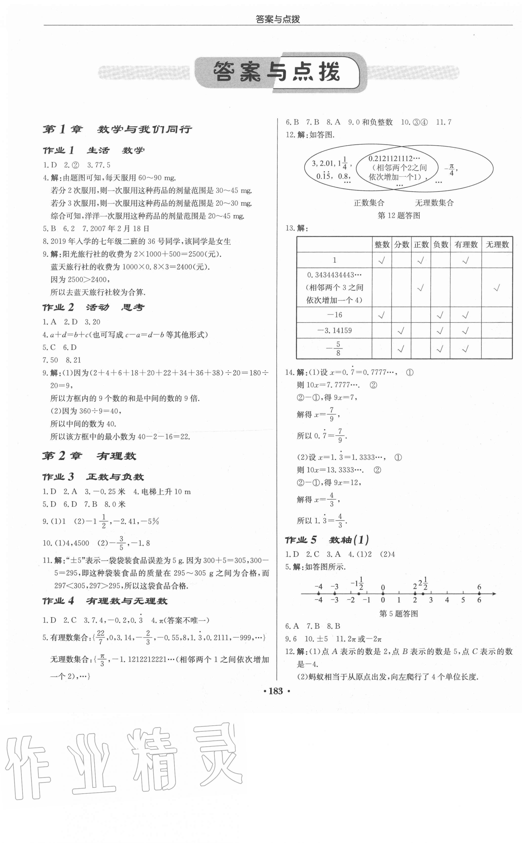 2020年啟東中學作業(yè)本七年級數(shù)學上冊蘇科版鹽城專版 第1頁