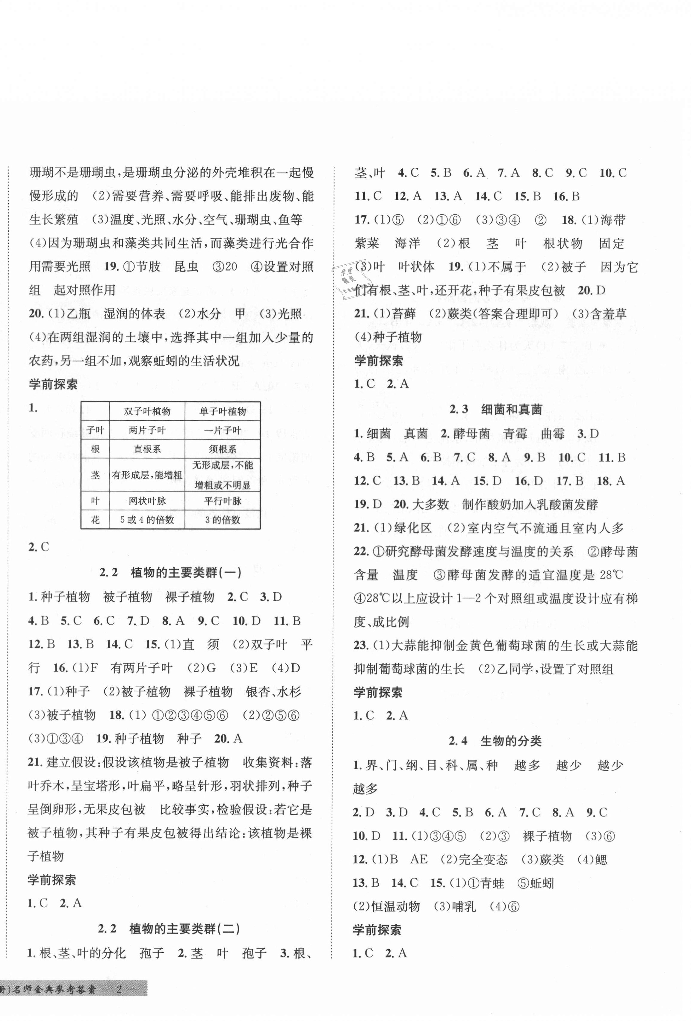 2020年名师金典BFB初中课时优化七年级科学上册华师大版宁波专版 第4页