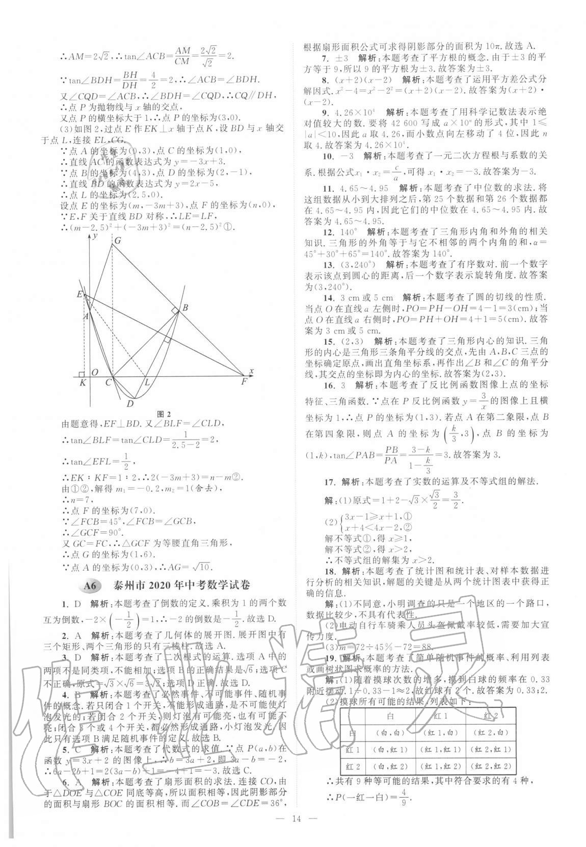 2021年江蘇13大市中考真題模擬分類28套卷數(shù)學(xué) 第14頁