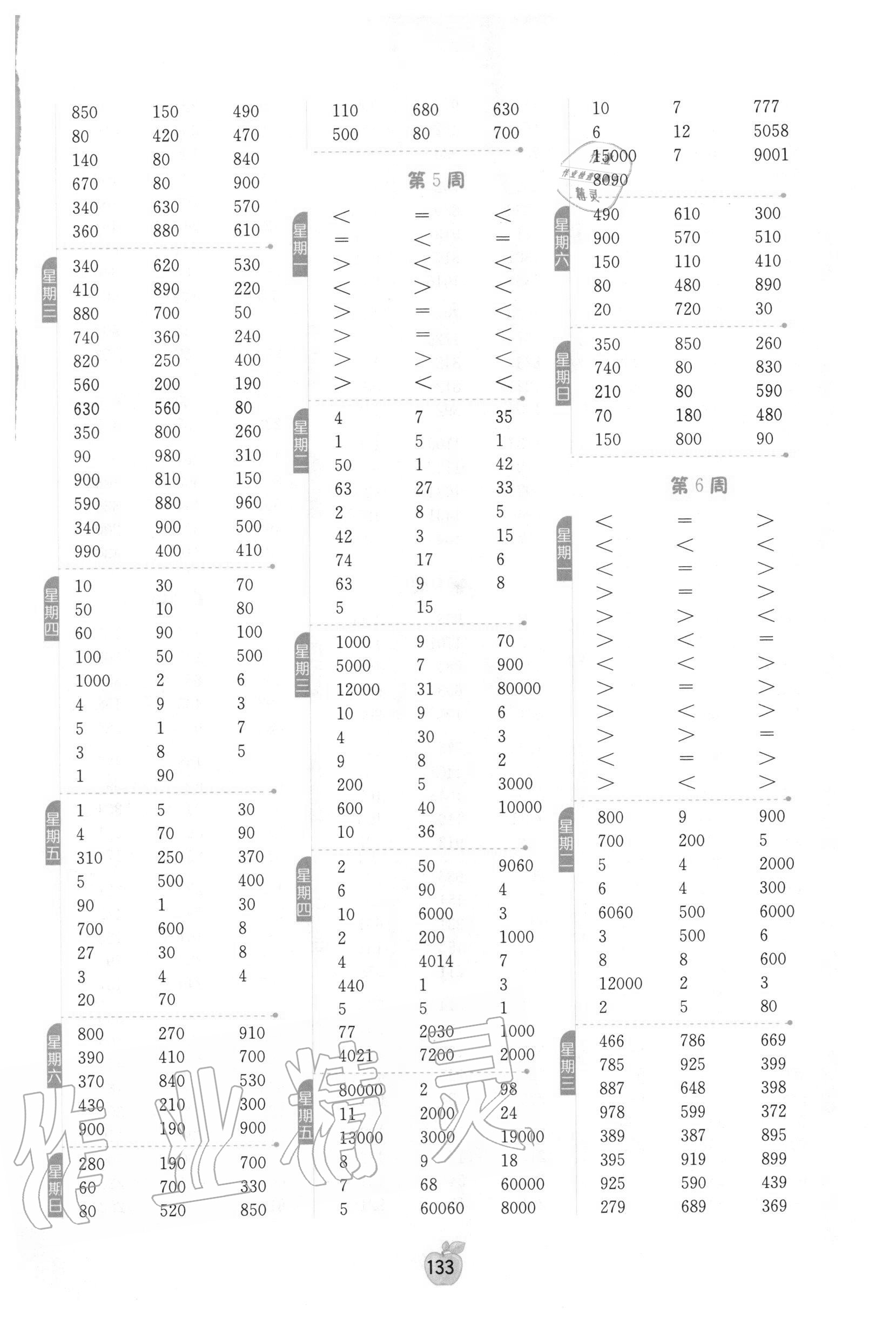 2020年小學(xué)數(shù)學(xué)計(jì)算高手三年級(jí)上冊(cè)人教版 參考答案第3頁(yè)