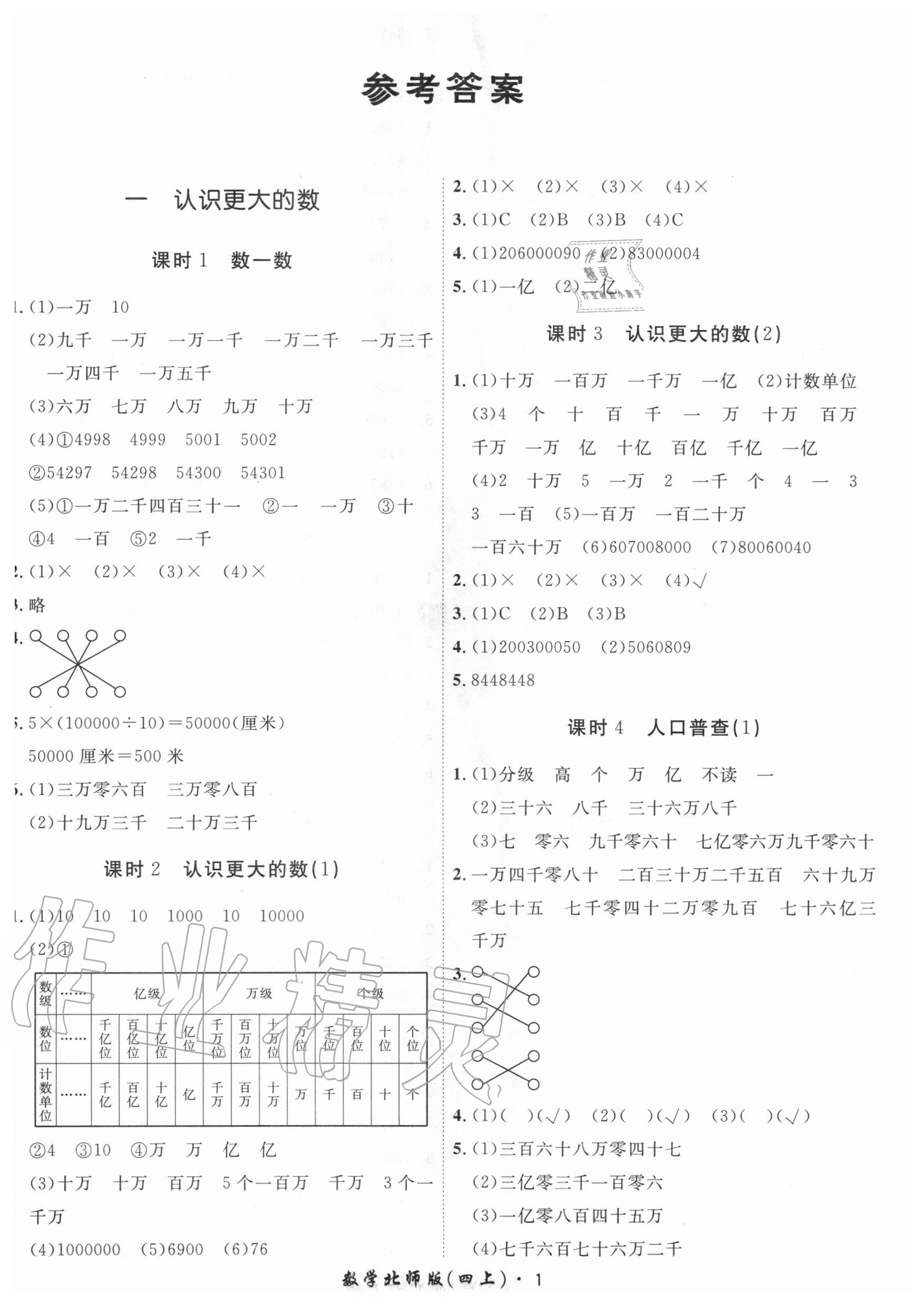 2020年黃岡360定制課時(shí)四年級(jí)數(shù)學(xué)上冊(cè)北師大版 第1頁(yè)