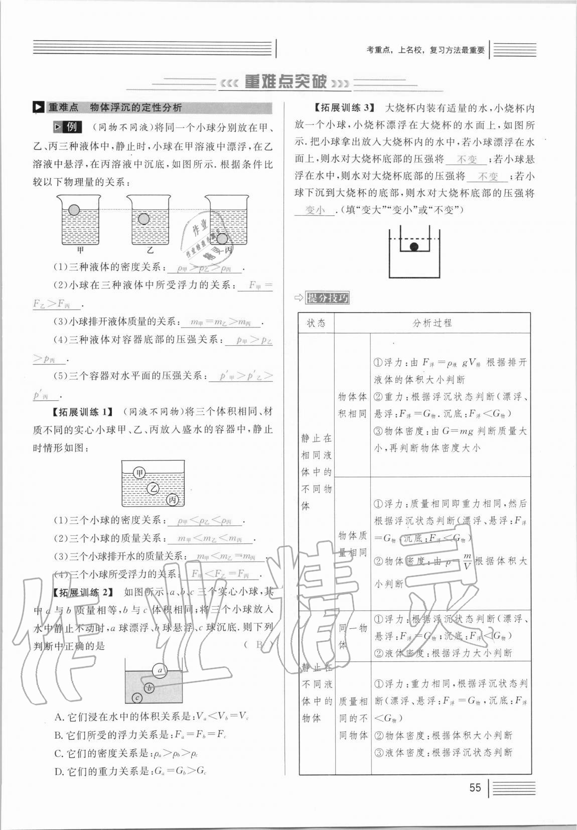 2021年火線100天中考滾動復(fù)習(xí)法物理 參考答案第55頁