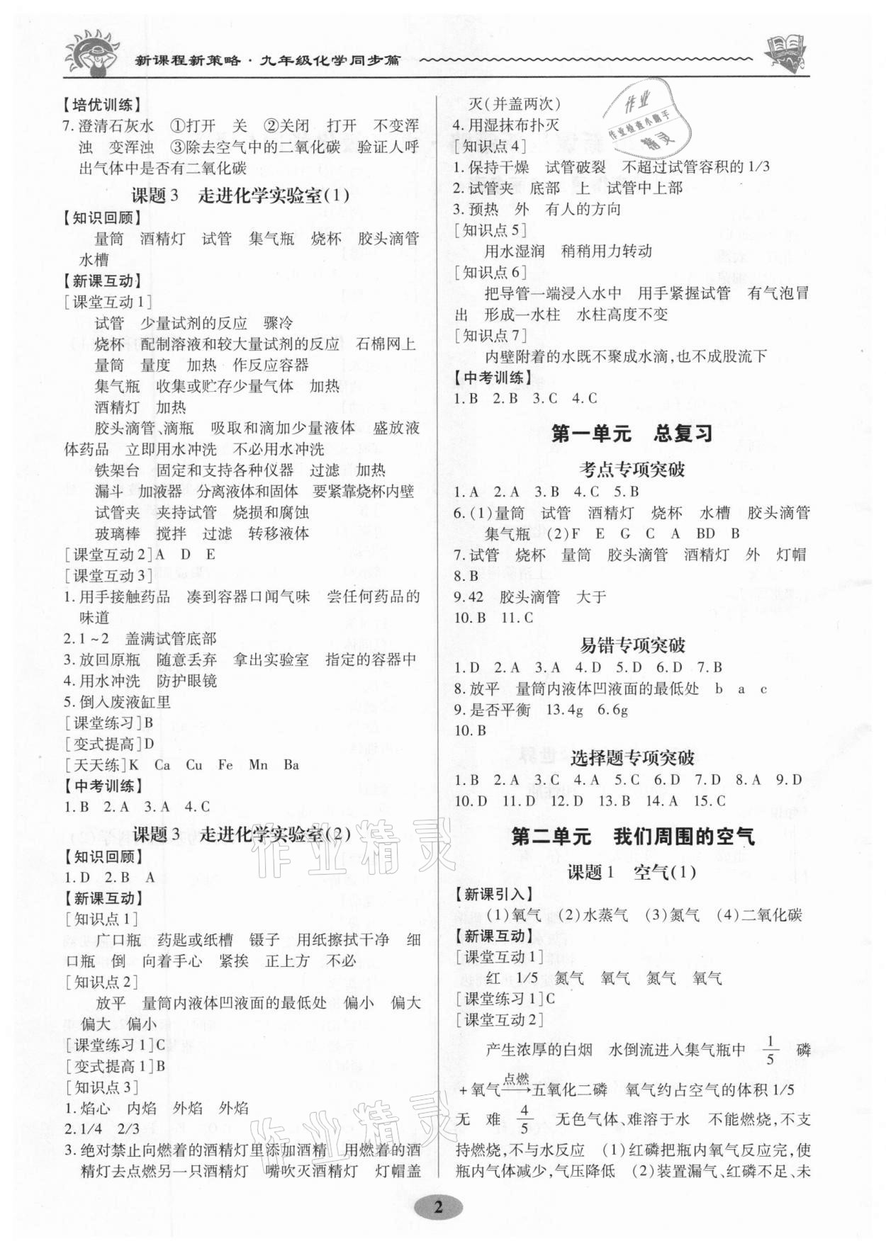 2020年新課程新策略同步篇九年級化學全一冊人教版廣東專版 第2頁