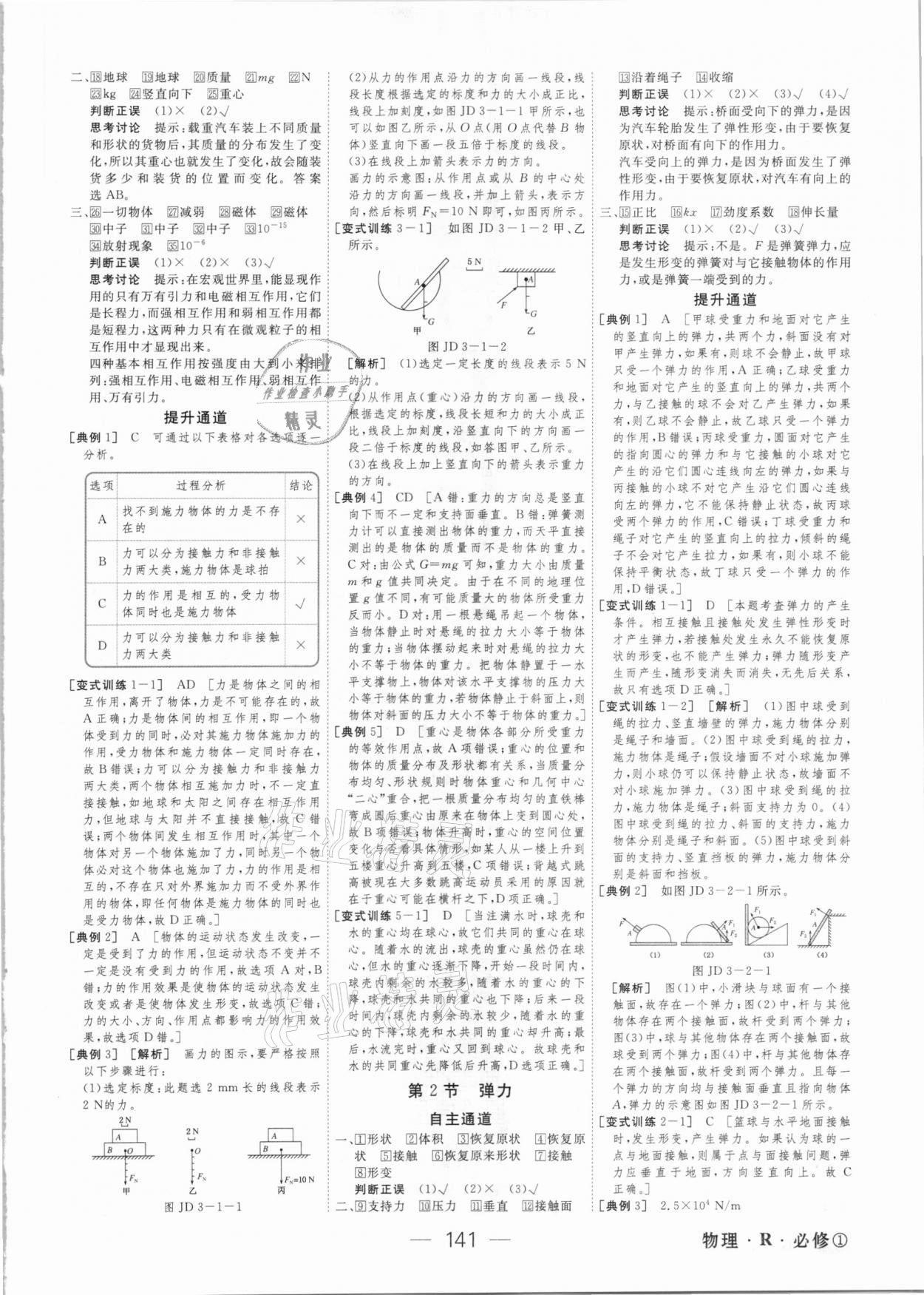 2020年綠色通道高中物理必修1人教版 參考答案第8頁(yè)