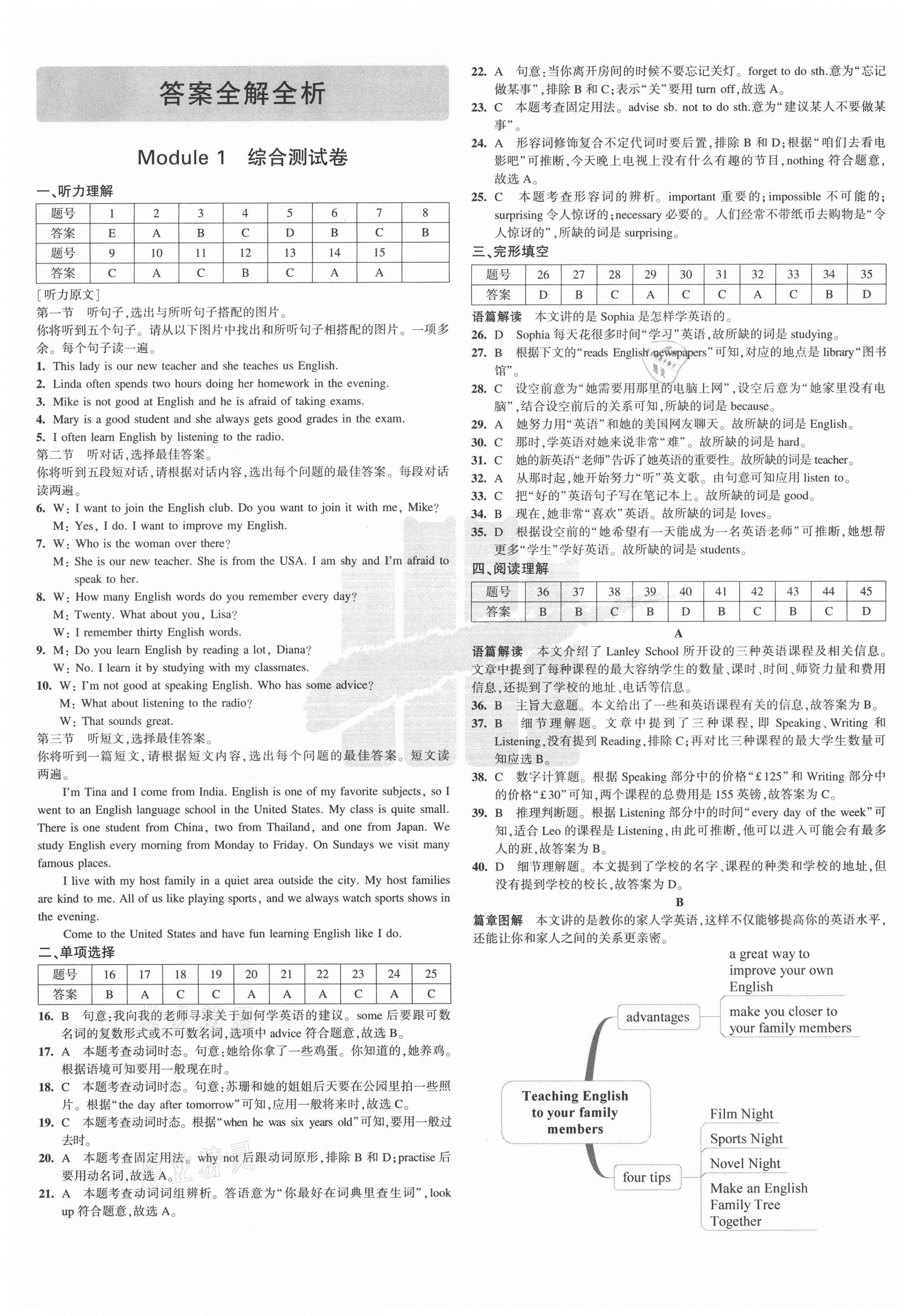 2020年5年中考3年模擬初中試卷八年級(jí)英語上冊(cè)外研版 第1頁