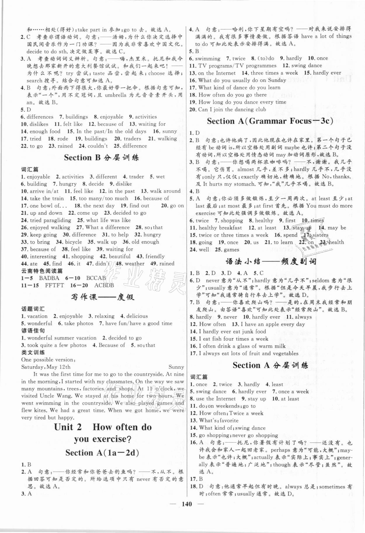 2020年奪冠百分百新導(dǎo)學(xué)課時練八年級英語上冊人教版云南專版 第2頁