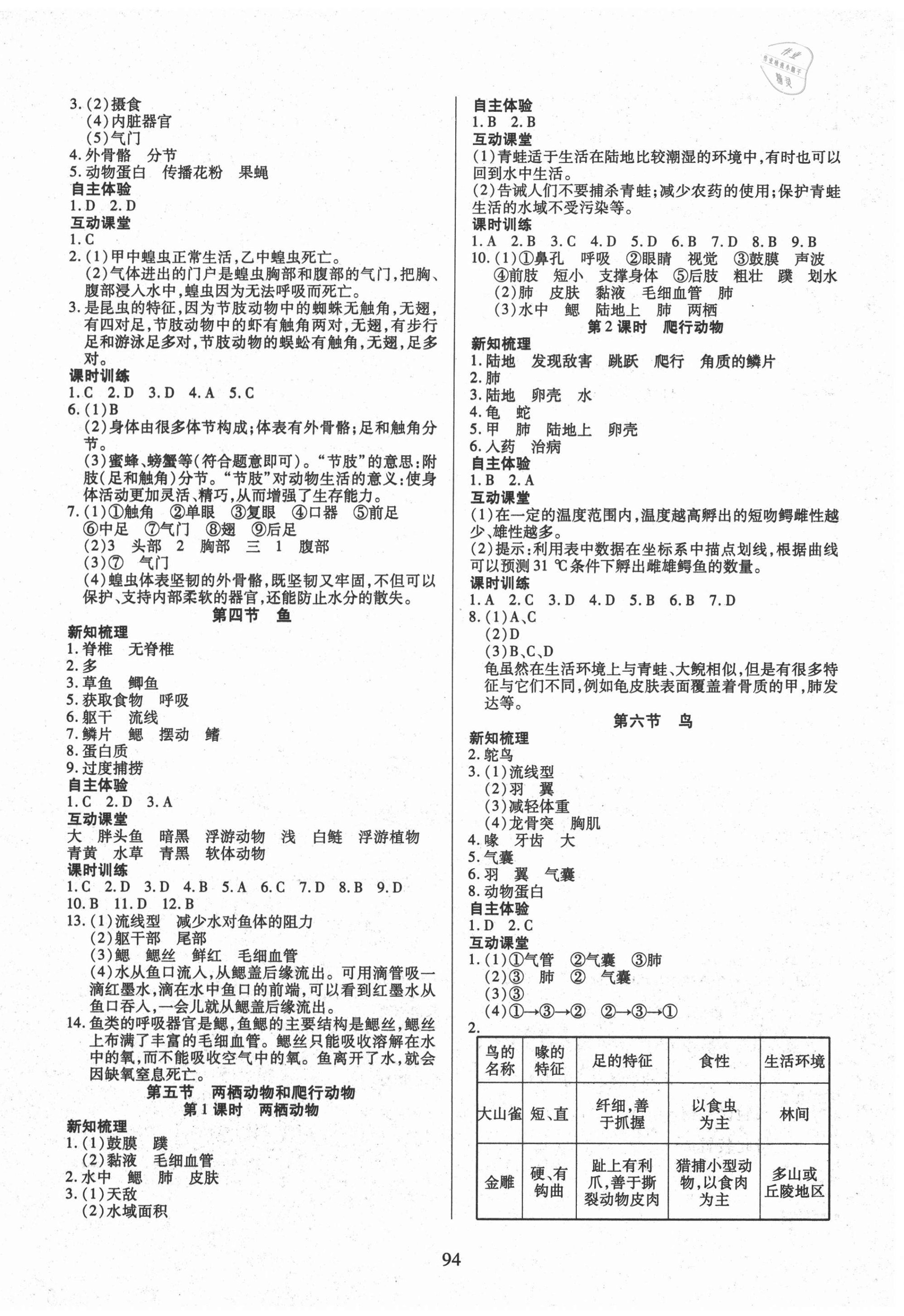 2020年有效课堂八年级生物上册人教版 第2页