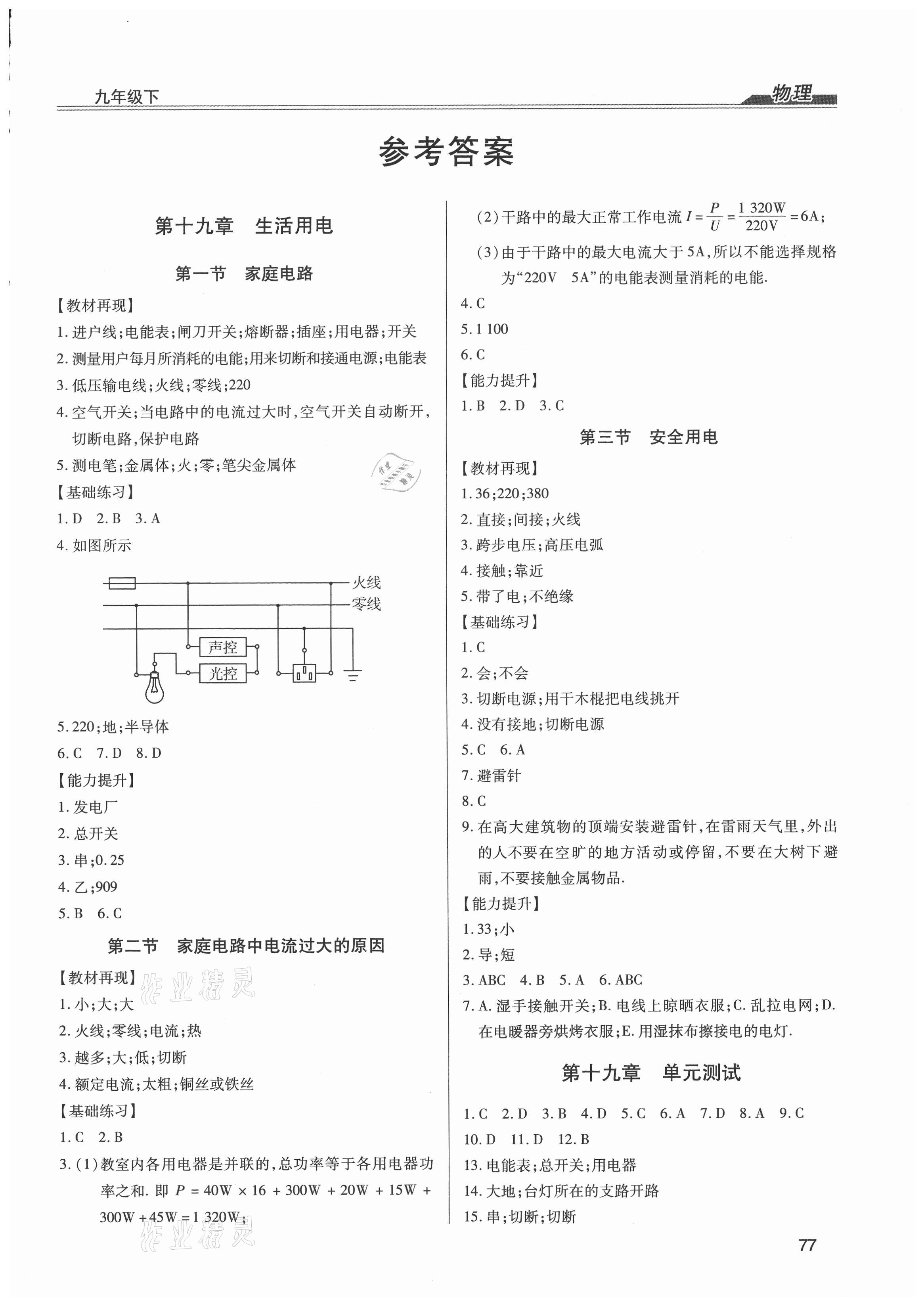 2021年全練練測考九年級物理下冊人教版 第1頁