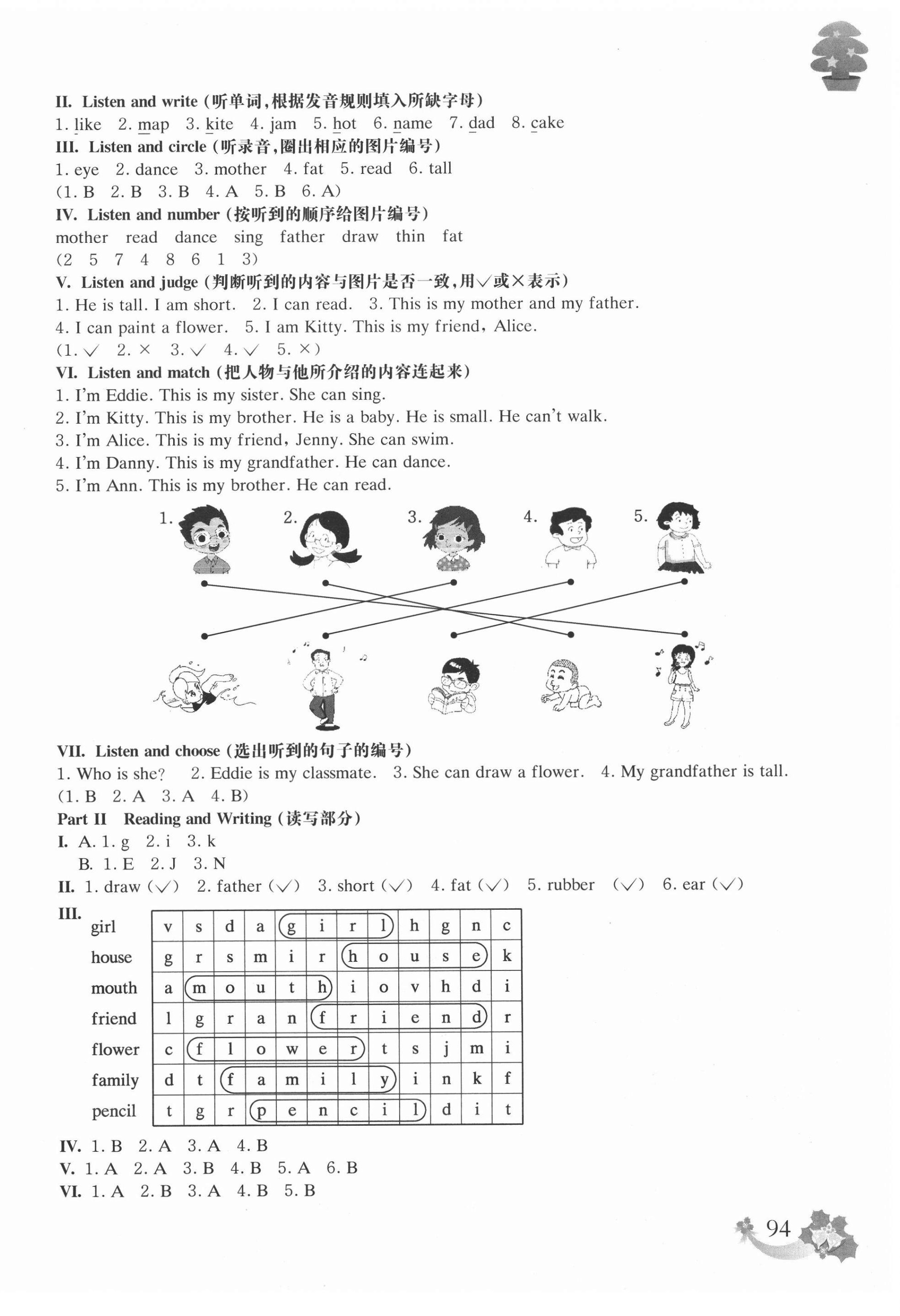 2020年上海名校名卷一年級英語第一學(xué)期滬教版54制 參考答案第6頁