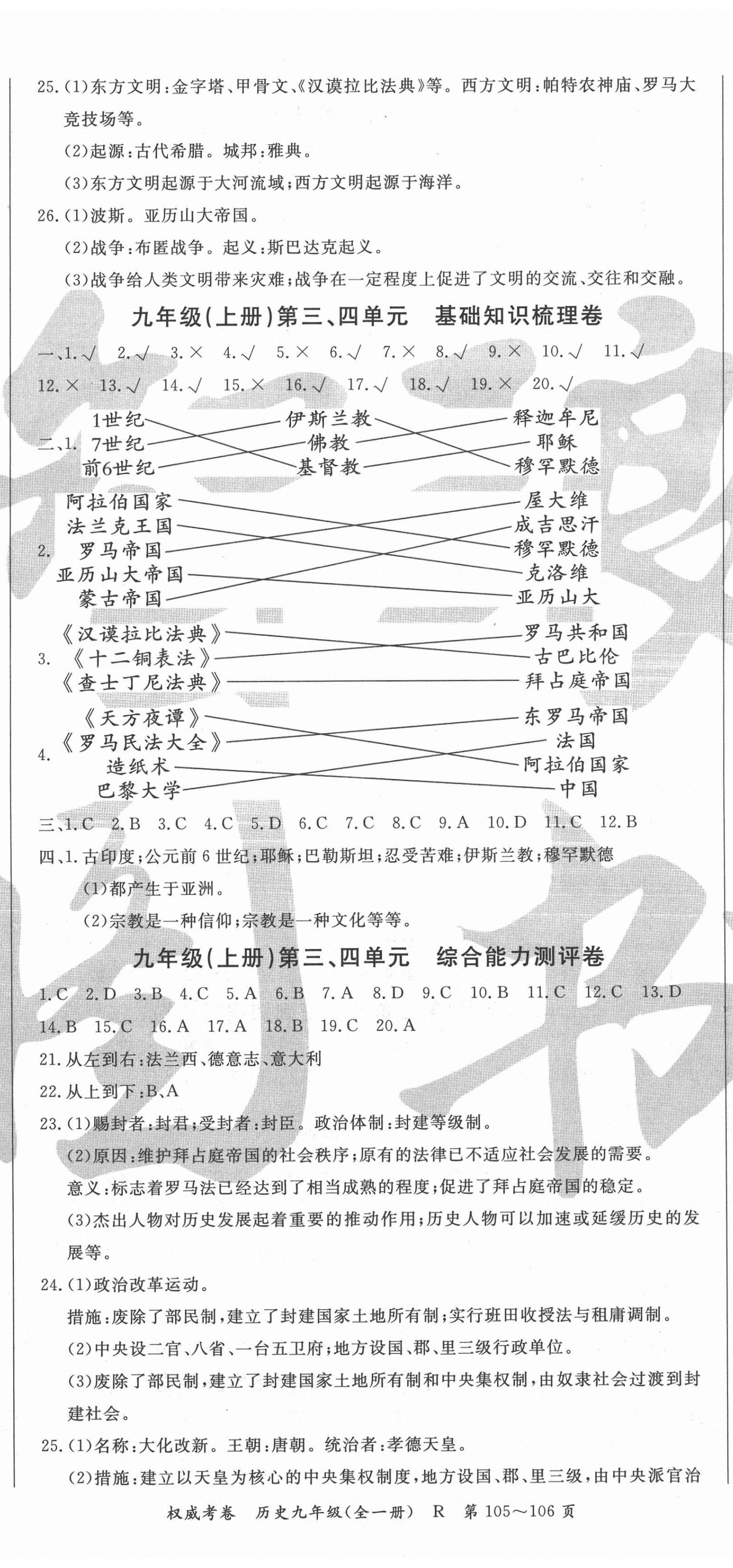 2020年智瑯圖書權(quán)威考卷九年級歷史全一冊人教版 第2頁