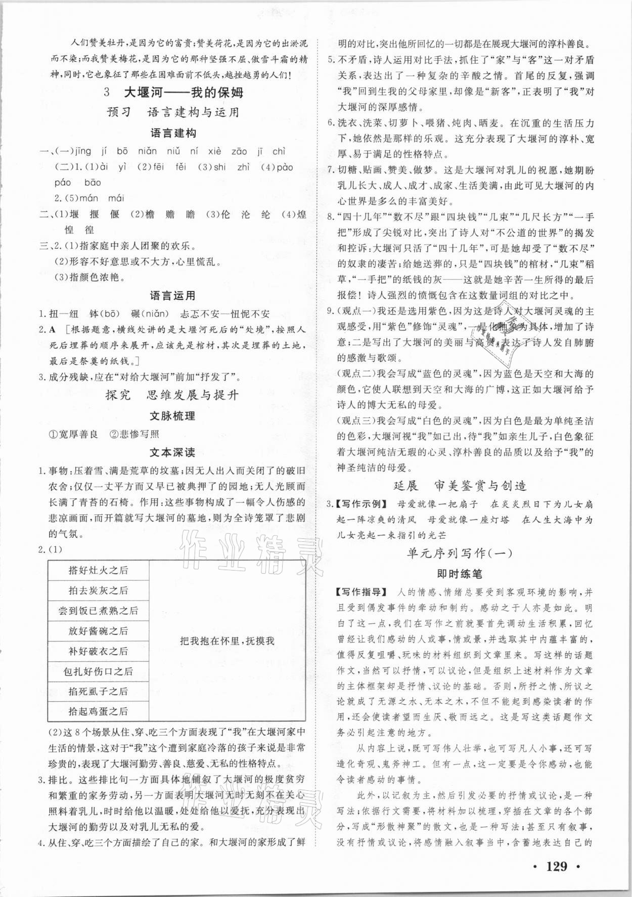 2020年課堂新坐標(biāo)高中同步導(dǎo)學(xué)案高中語文必修1人教版 參考答案第3頁