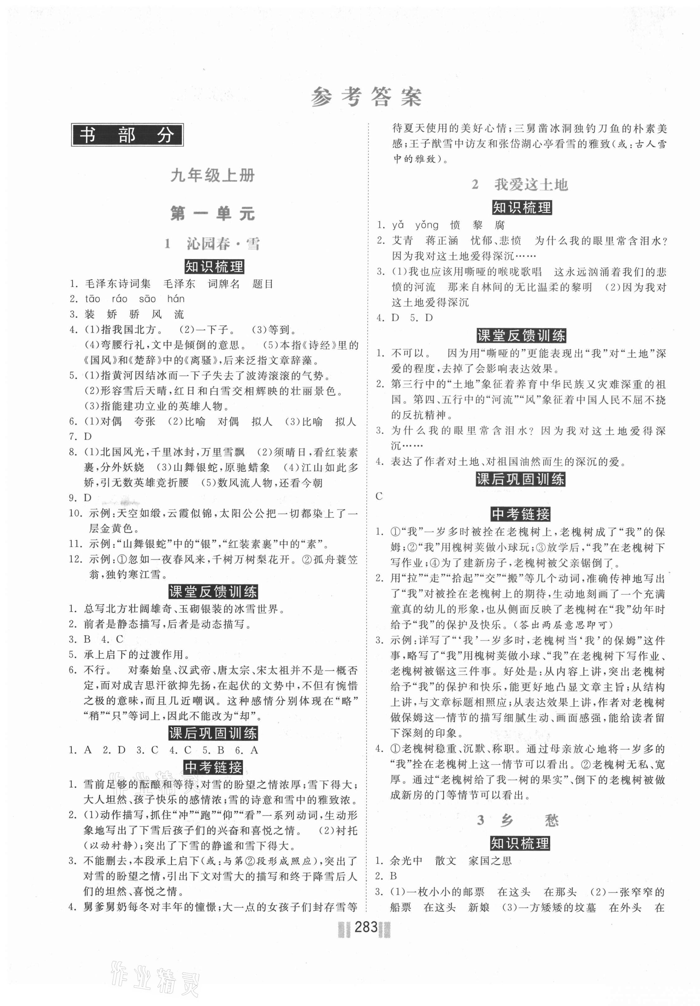 2020年贏在燕趙初中總復(fù)習(xí)課時練大提速九年級語文全一冊人教版 第1頁