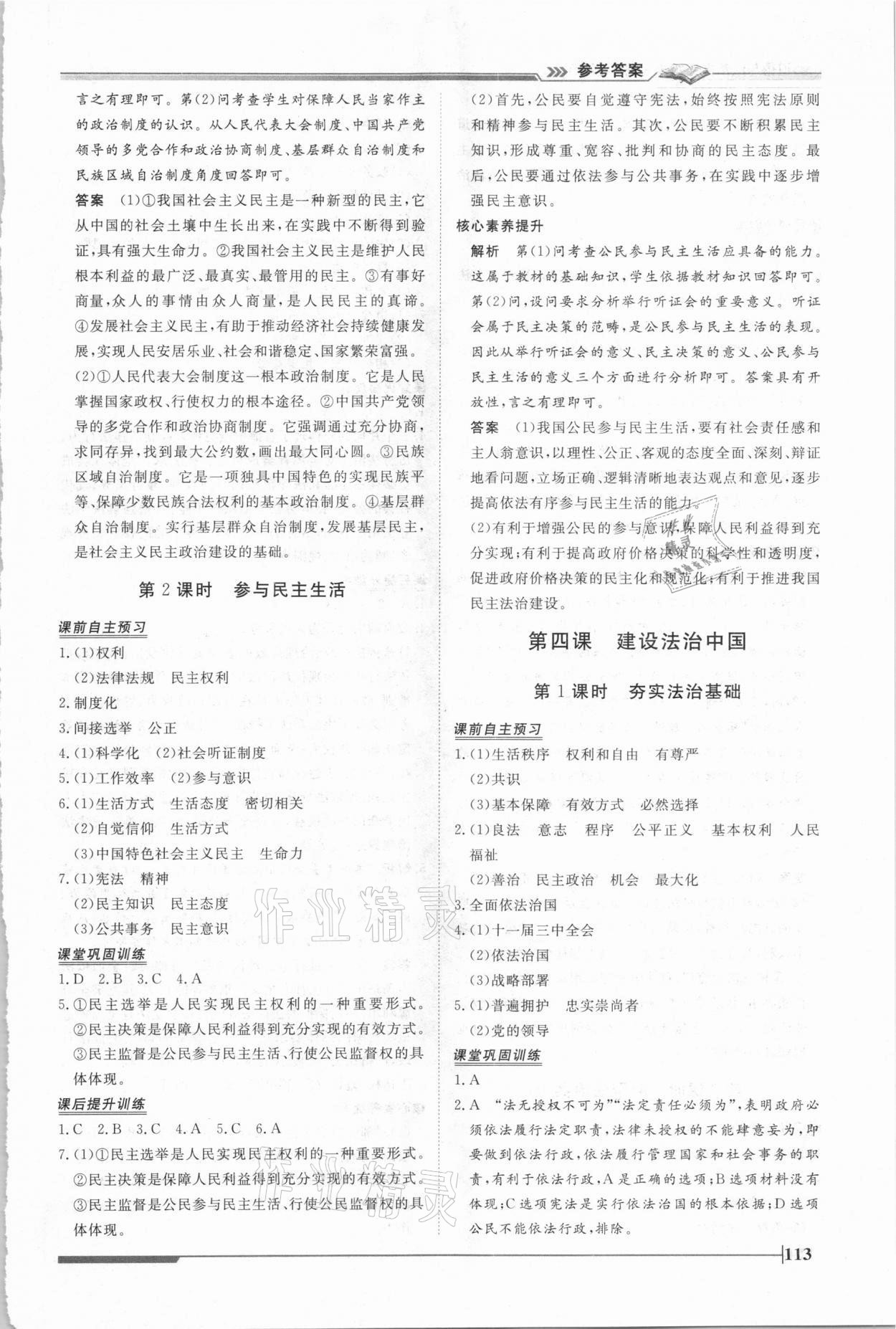 2020年標(biāo)準(zhǔn)課堂作業(yè)九年級道德與法治全一冊人教版 第7頁