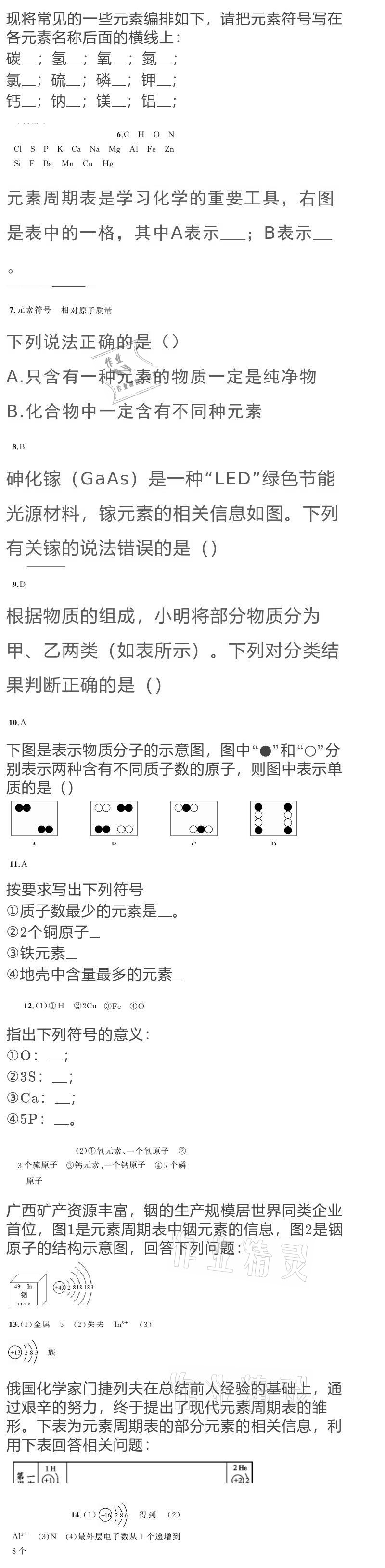 2020年黃岡金牌之路練闖考九年級化學(xué)上冊魯教版 參考答案第22頁