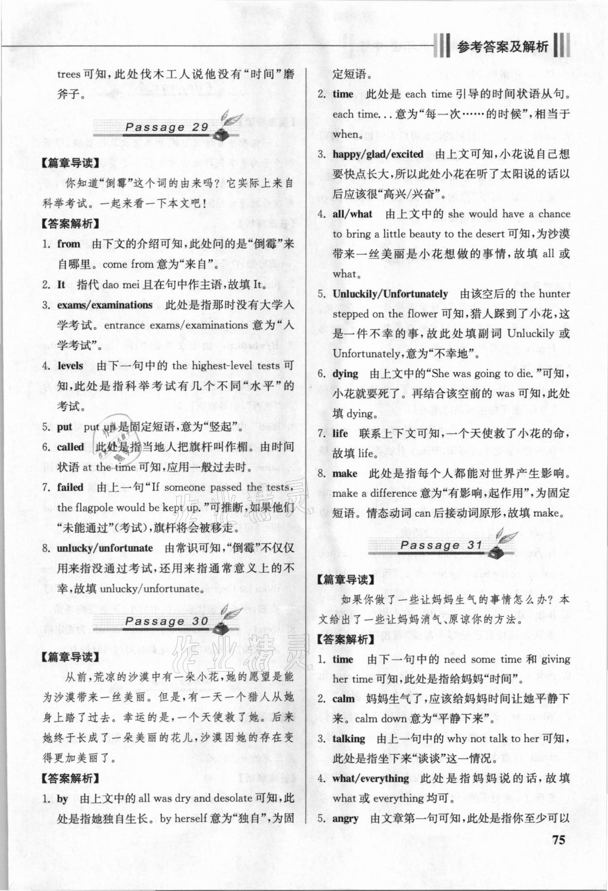 2020年巔峰訓練短文填空九年級加中考重慶專用 第11頁