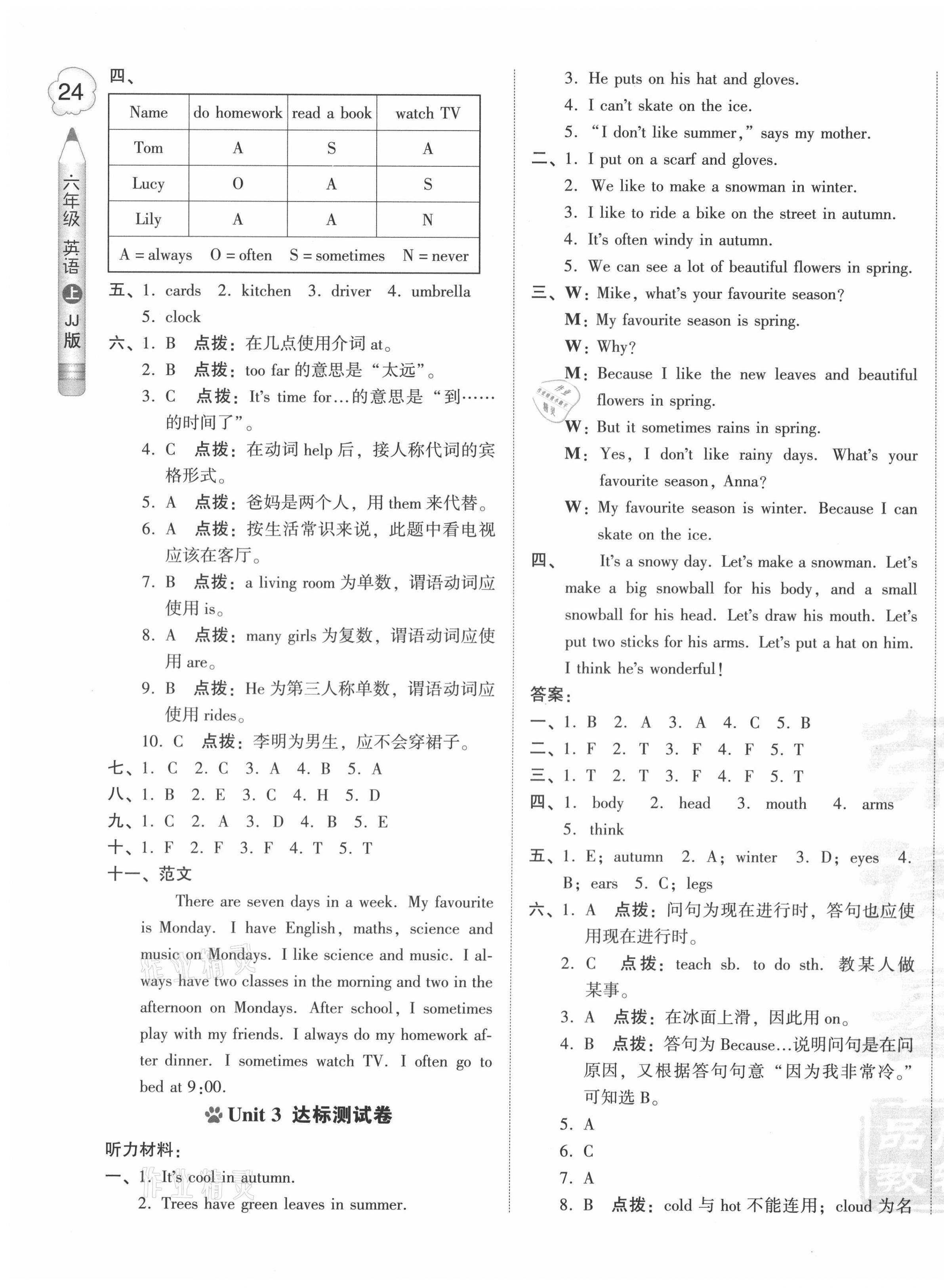 2020年好卷六年級(jí)英語上冊(cè)冀教版三年級(jí)起點(diǎn) 第3頁