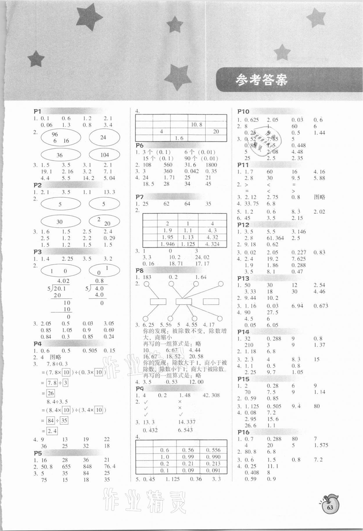 2020年尖子生計(jì)算作業(yè)本五年級(jí)上冊(cè)北師大版 第1頁