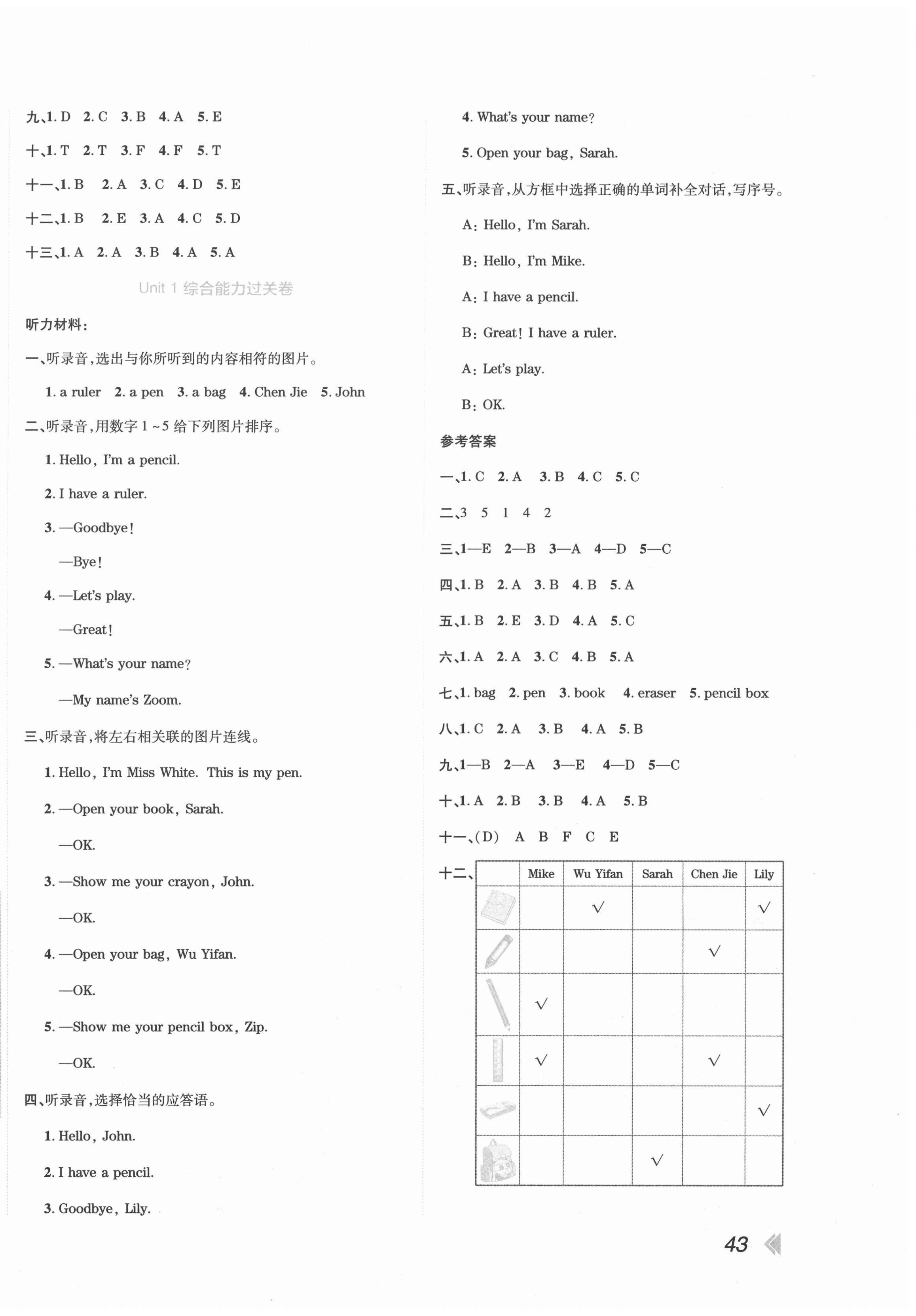 2020年開學(xué)了好卷100分三年級英語上冊人教PEP版 第2頁