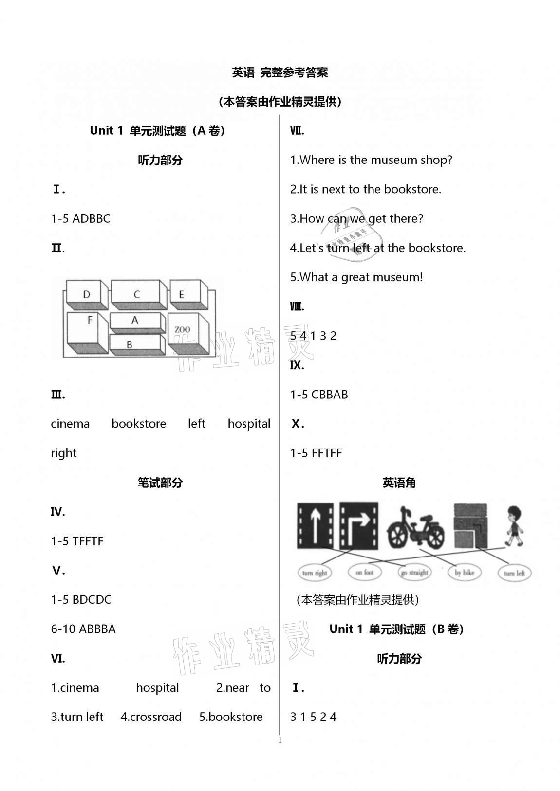 2020年单元自测试卷六年级英语上学期人教版临沂专版 第1页