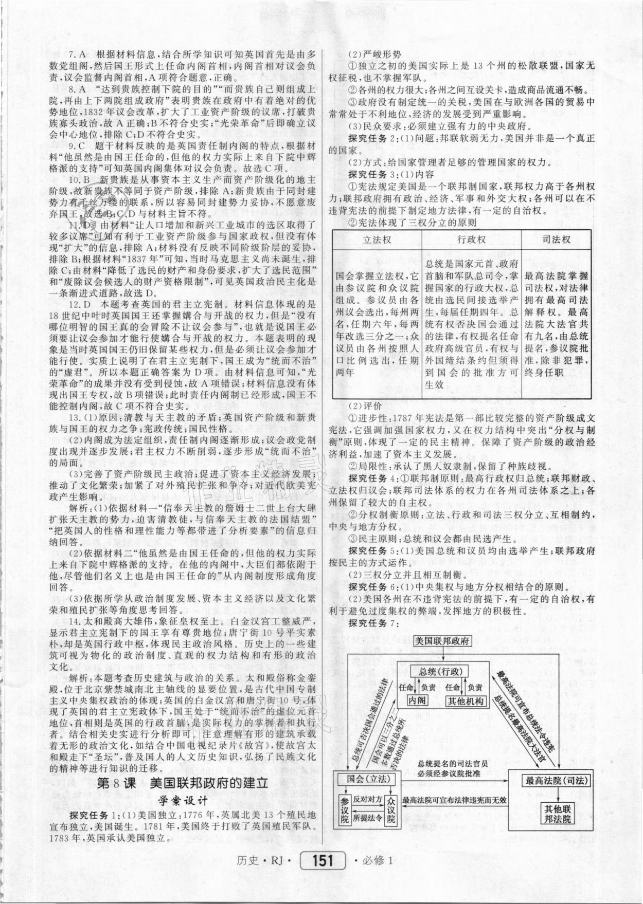 2020年紅對勾45分鐘作業(yè)與單元評估歷史必修1人教版 參考答案第11頁